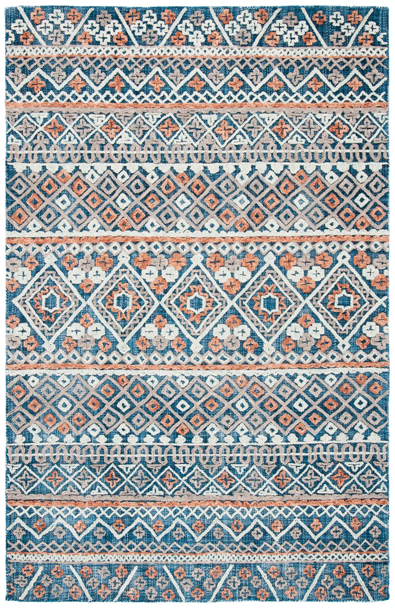 Aspen Banded Tribal Hand-Tufted Wool Rug