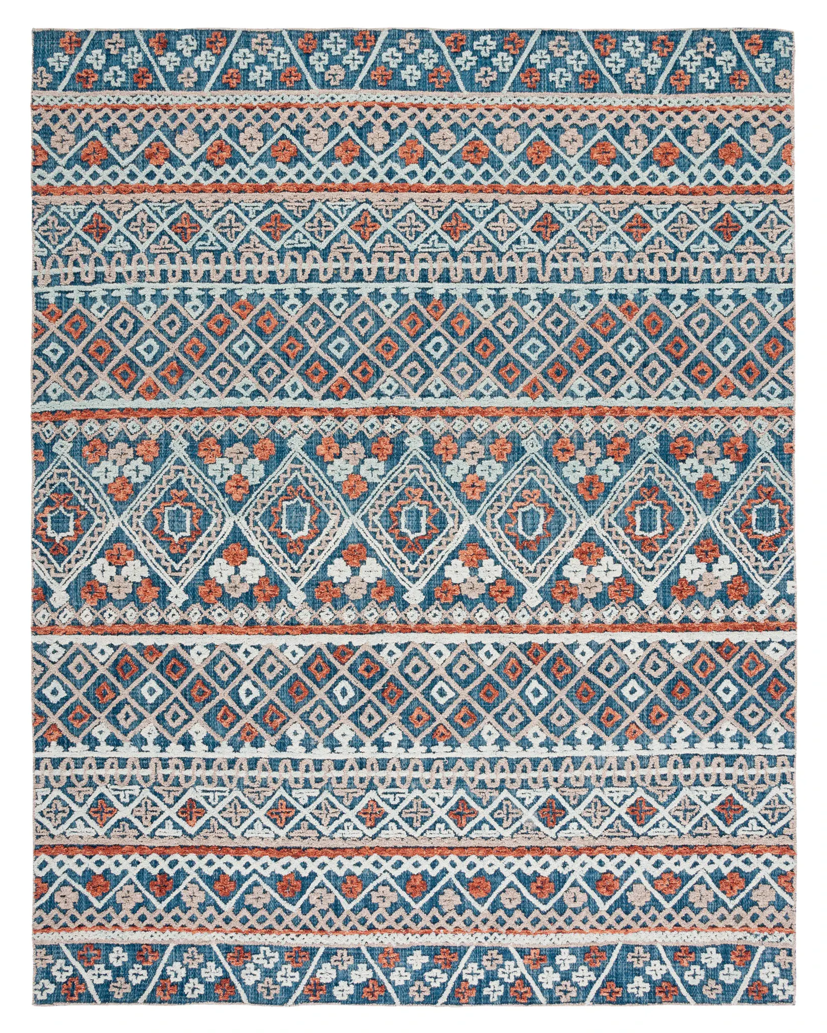 Aspen Banded Tribal Hand-Tufted Wool Rug