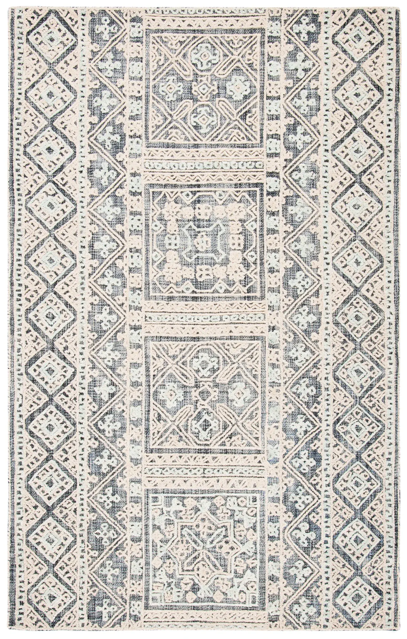 Aspen Tribal Square Column Hand-Tufted Wool Rug