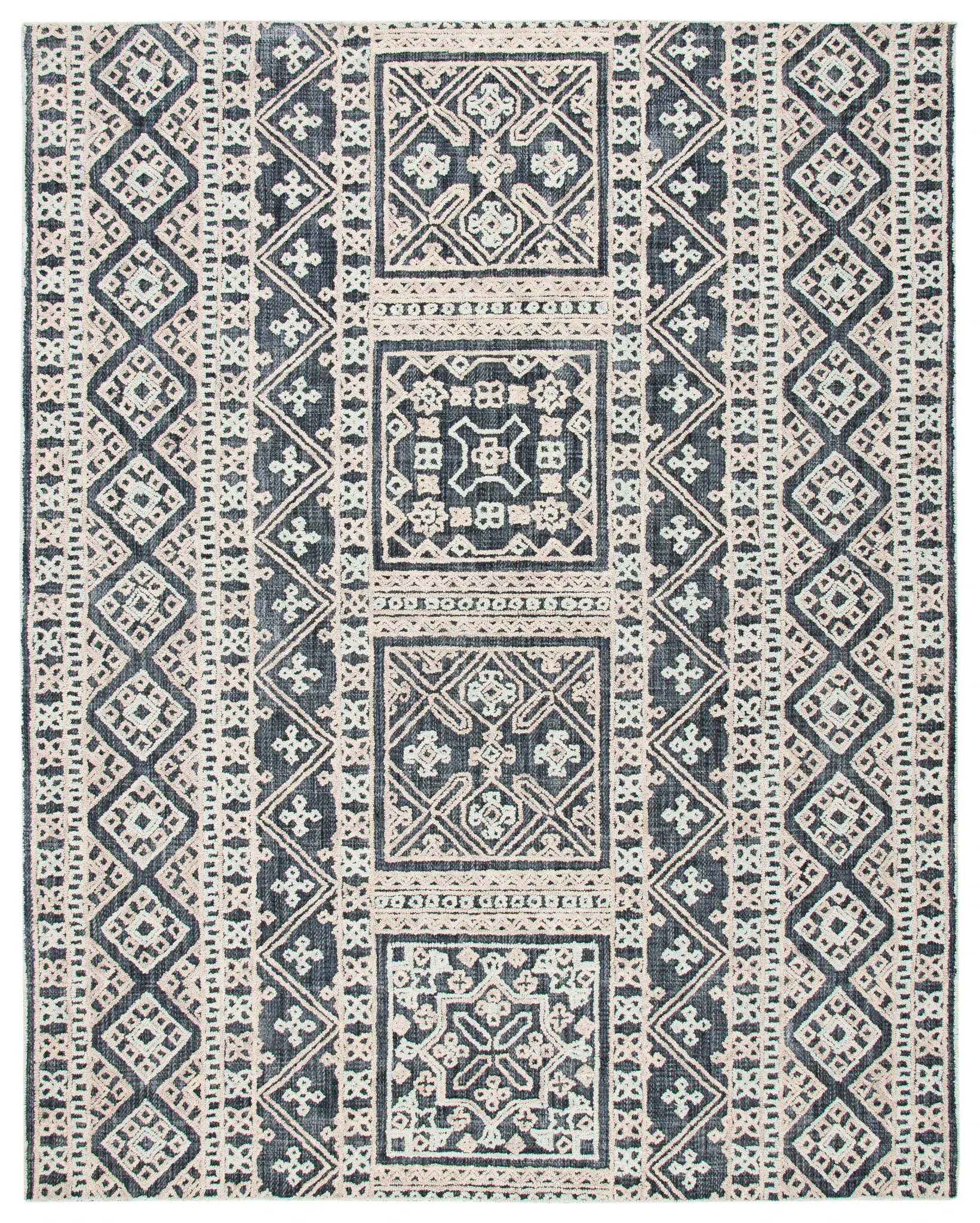 Aspen Tribal Square Column Hand-Tufted Wool Rug