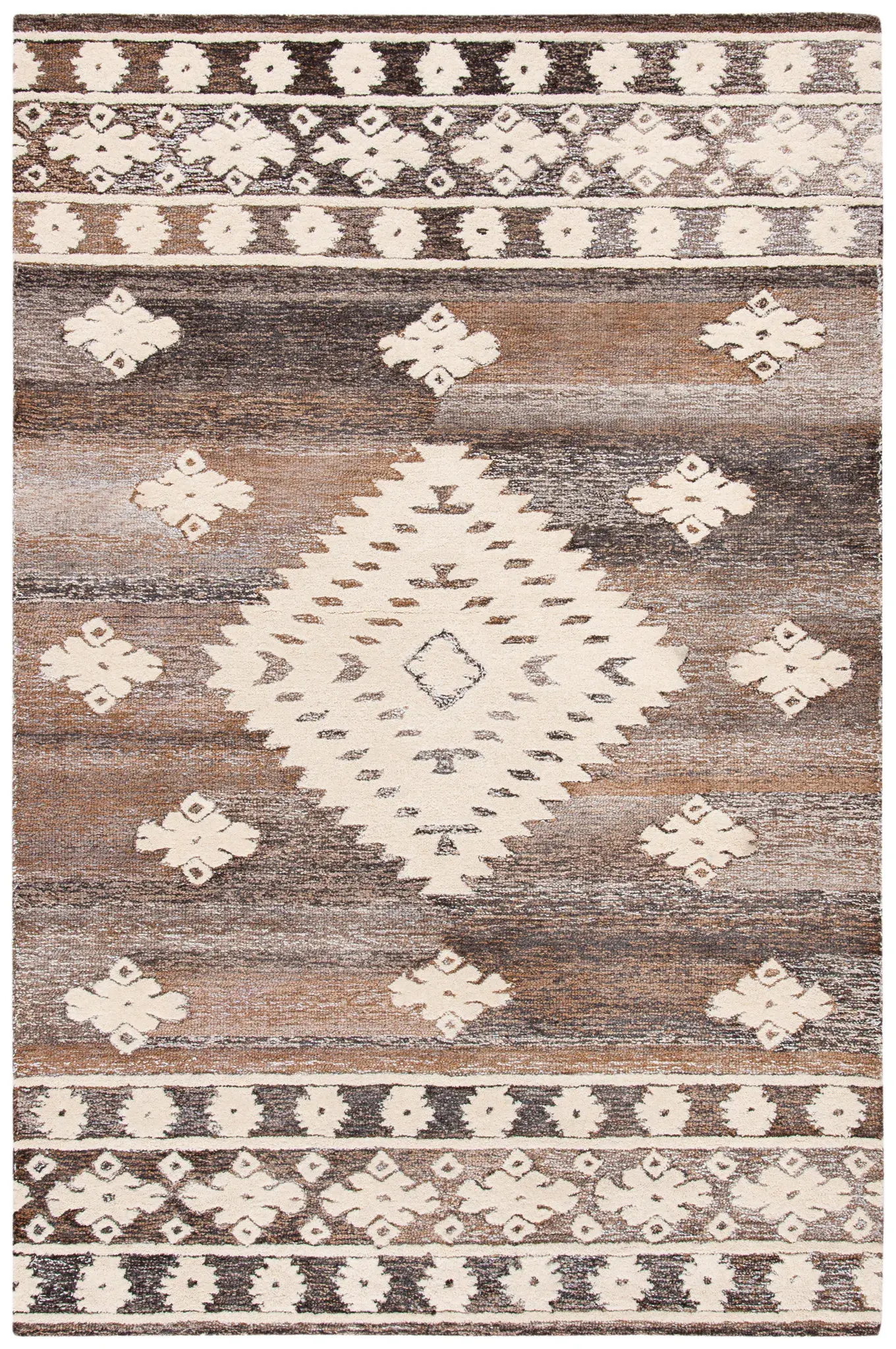 Aspen Diamond Medallion Hand-Tufted Wool Rug