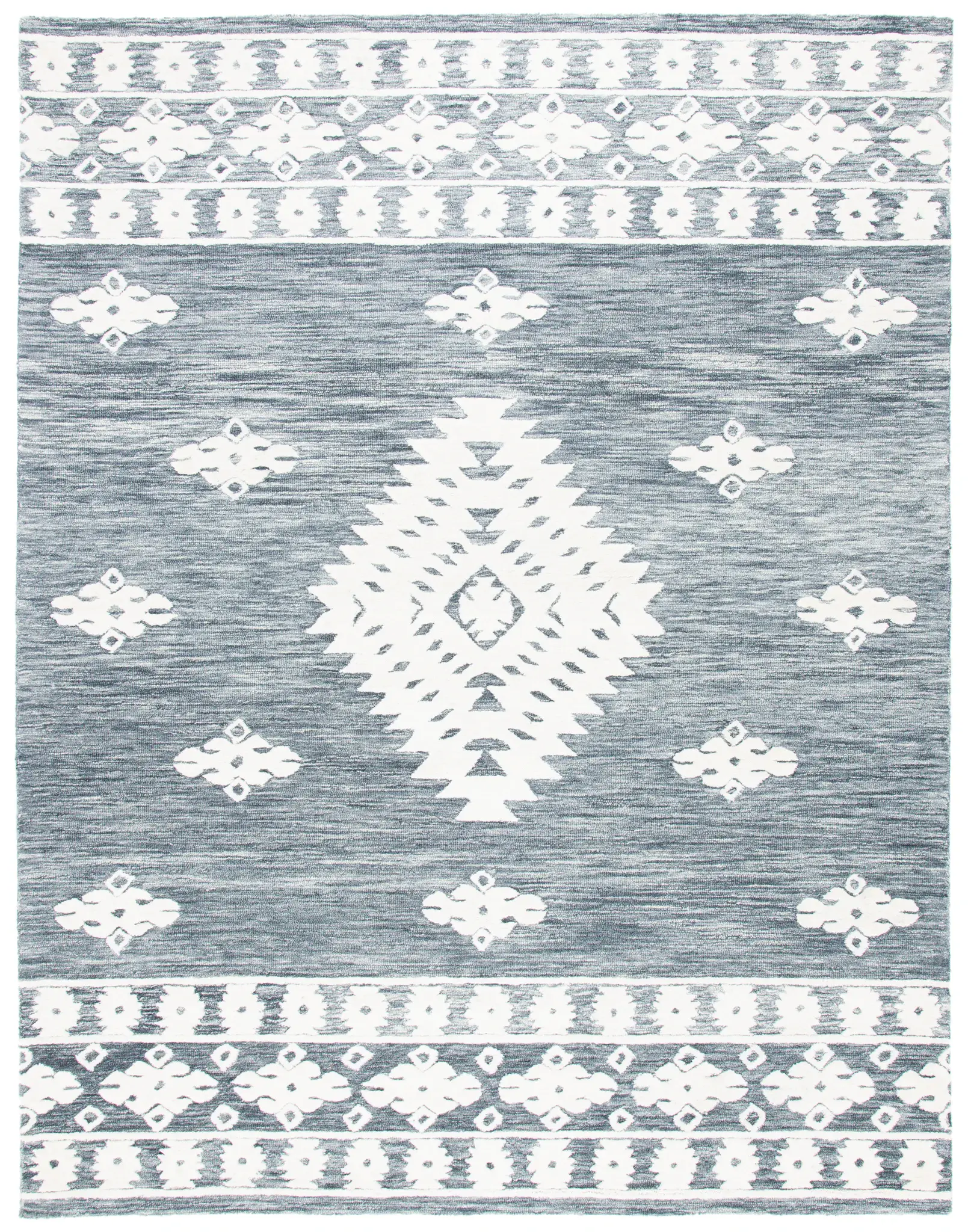 Aspen Diamond Medallion Hand-Tufted Wool Rug