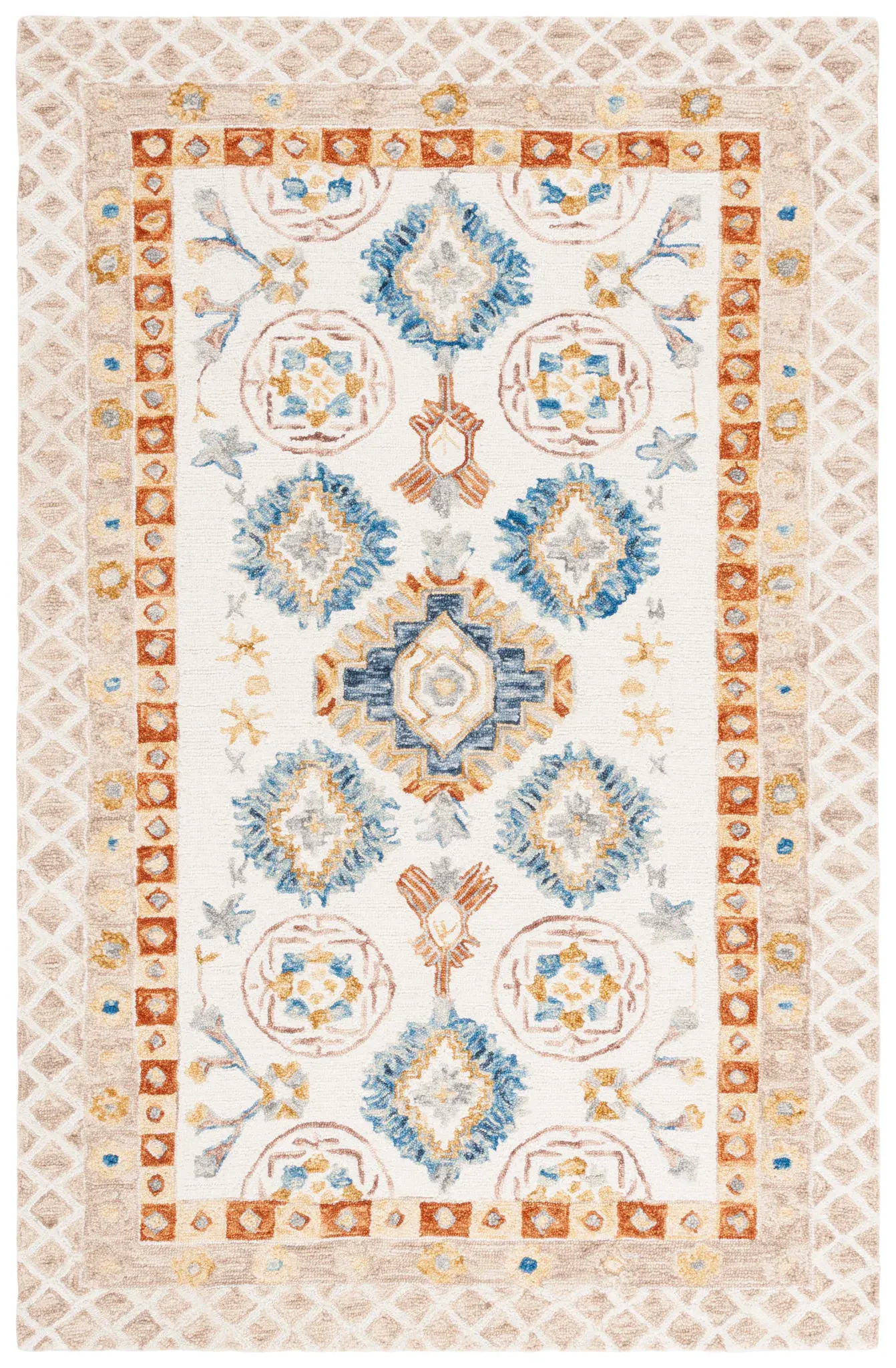Aspen Trellis Medallion Hand-Tufted Wool Rug