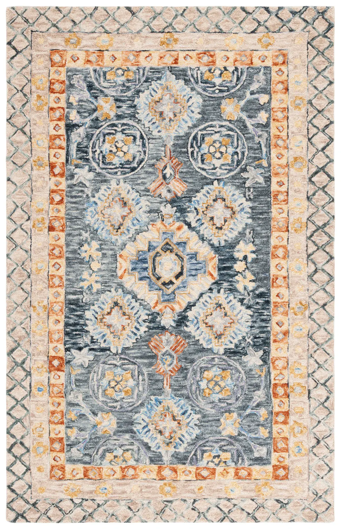 Aspen Trellis Medallion Hand-Tufted Wool Rug