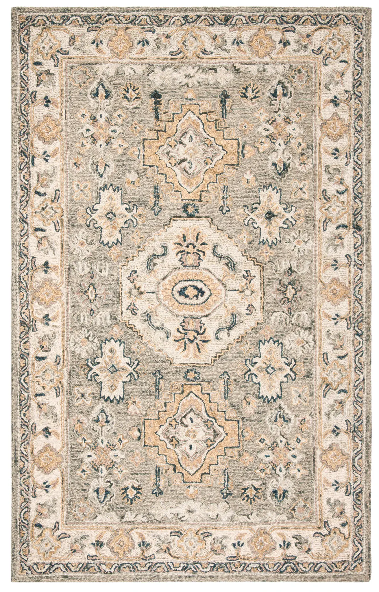 Aspen Medallion Border Hand-Tufted Wool Rug