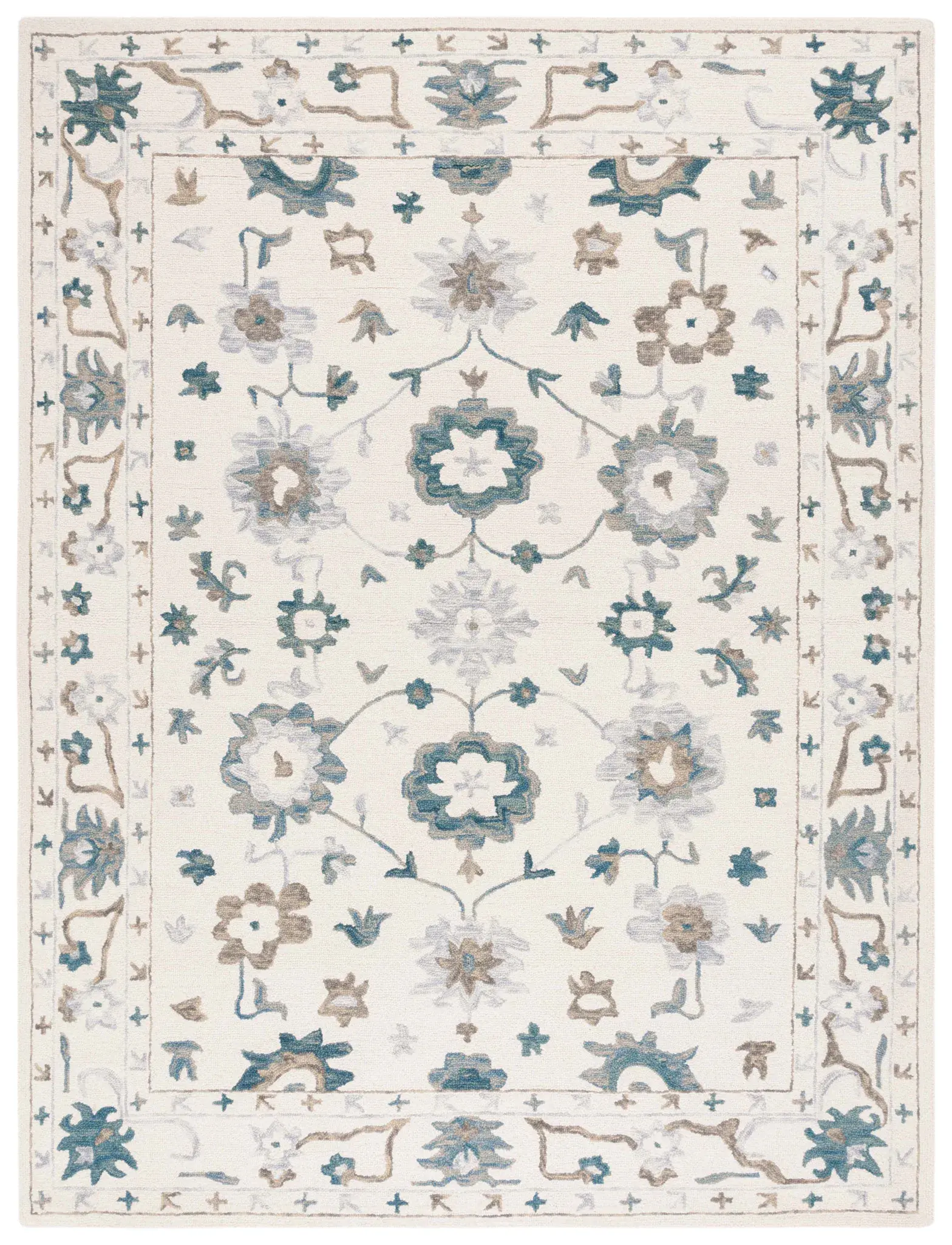 Aspen Scrolling Palmette Hand-Tufted Wool Rug