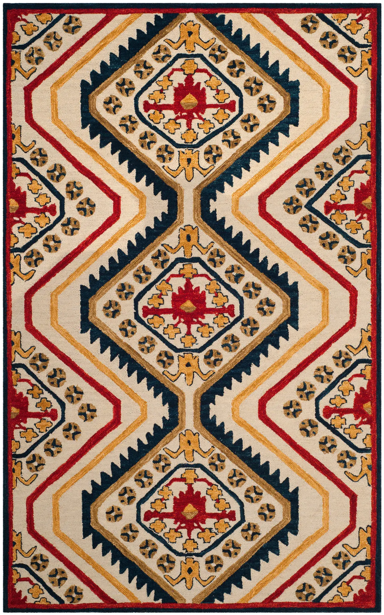 Aspen Allover Serrated Diamond Hand-Tufted Wool Rug
