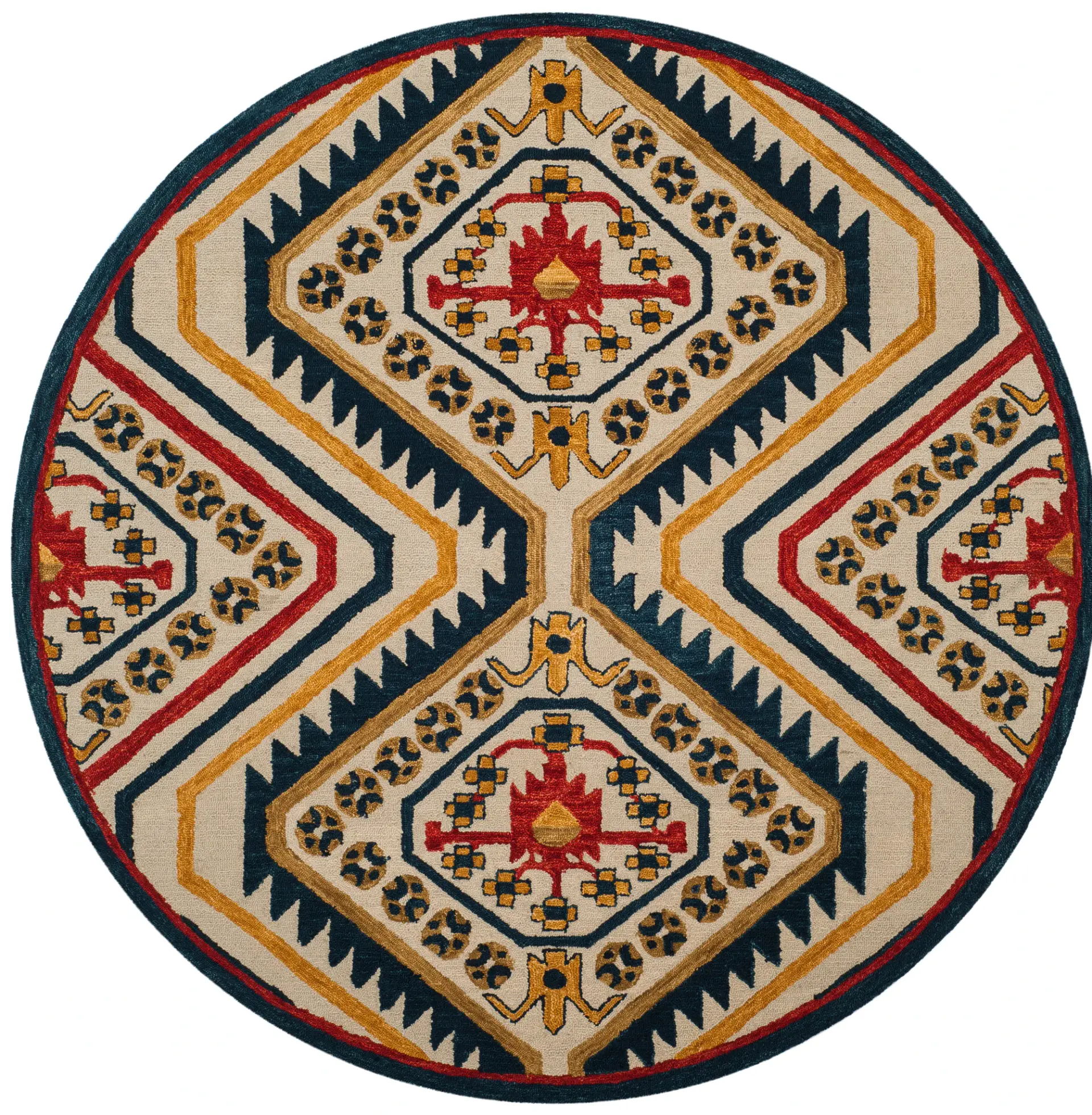 Aspen Allover Serrated Diamond Hand-Tufted Wool Rug