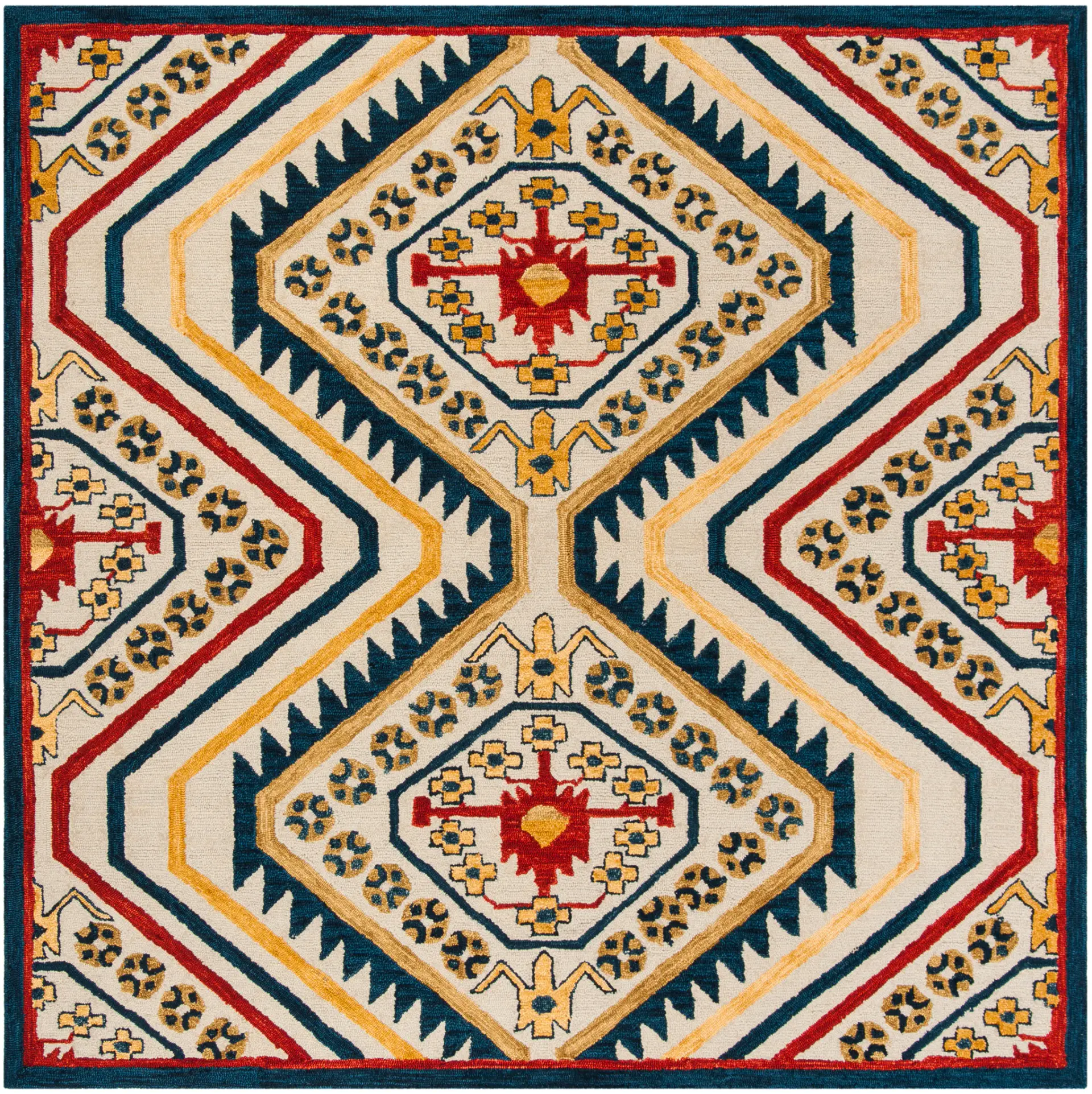Aspen Allover Serrated Diamond Hand-Tufted Wool Rug