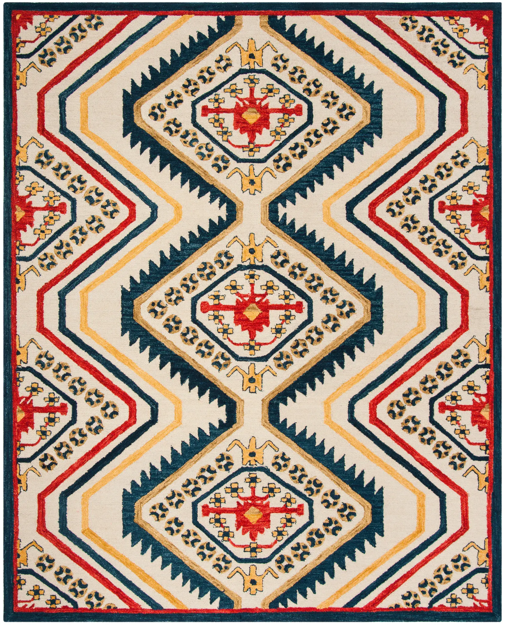 Aspen Allover Serrated Diamond Hand-Tufted Wool Rug