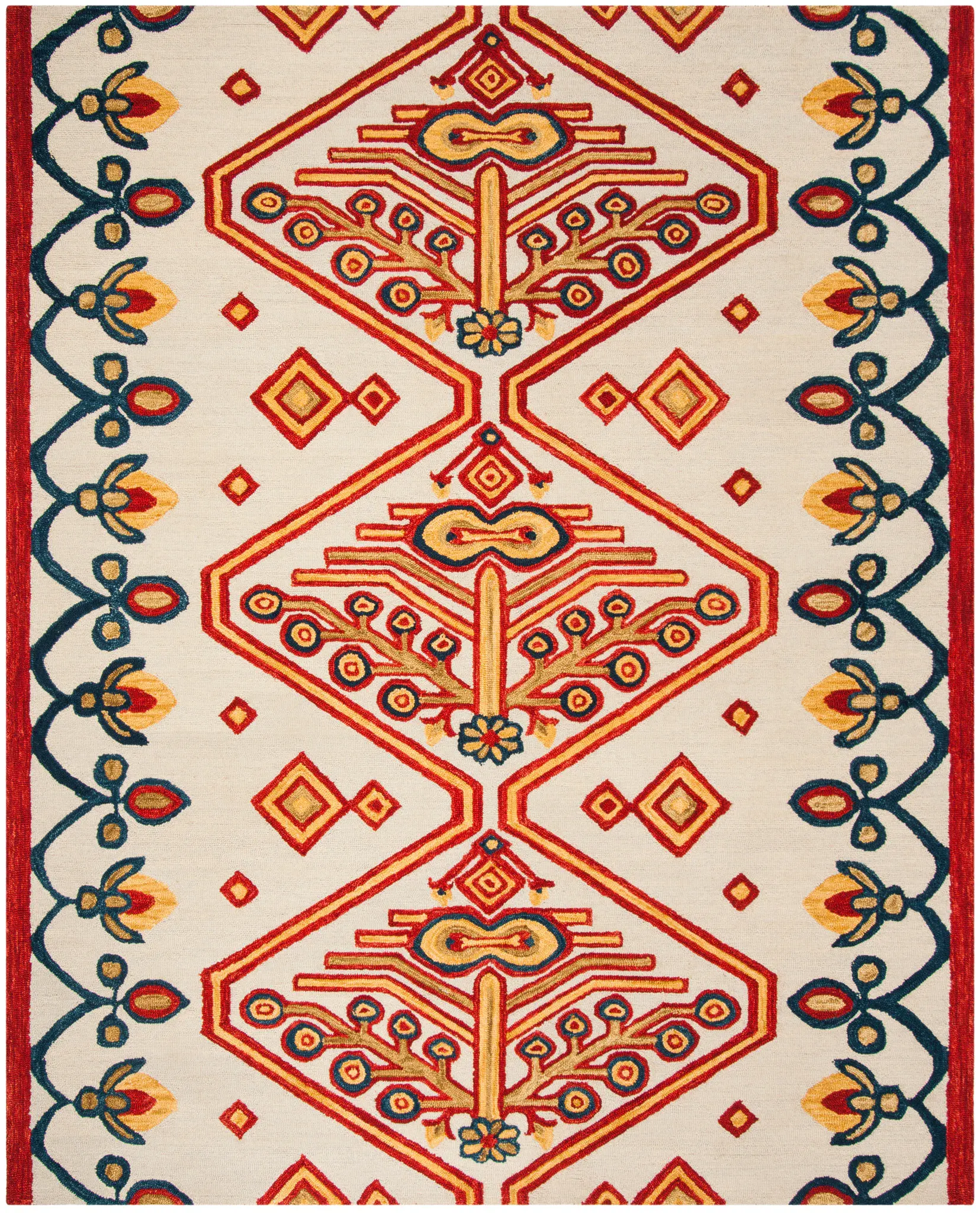Aspen Diamond Tree Hand-Tufted Wool Rug