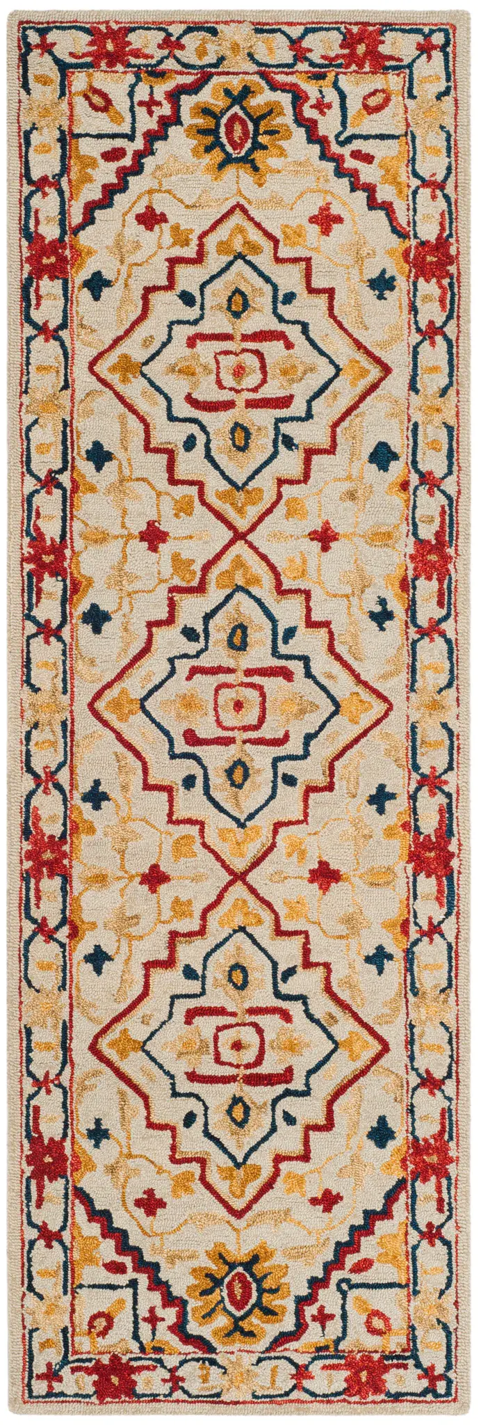 Aspen Diamond Medallion Bordered Hand-Tufted Wool Rug