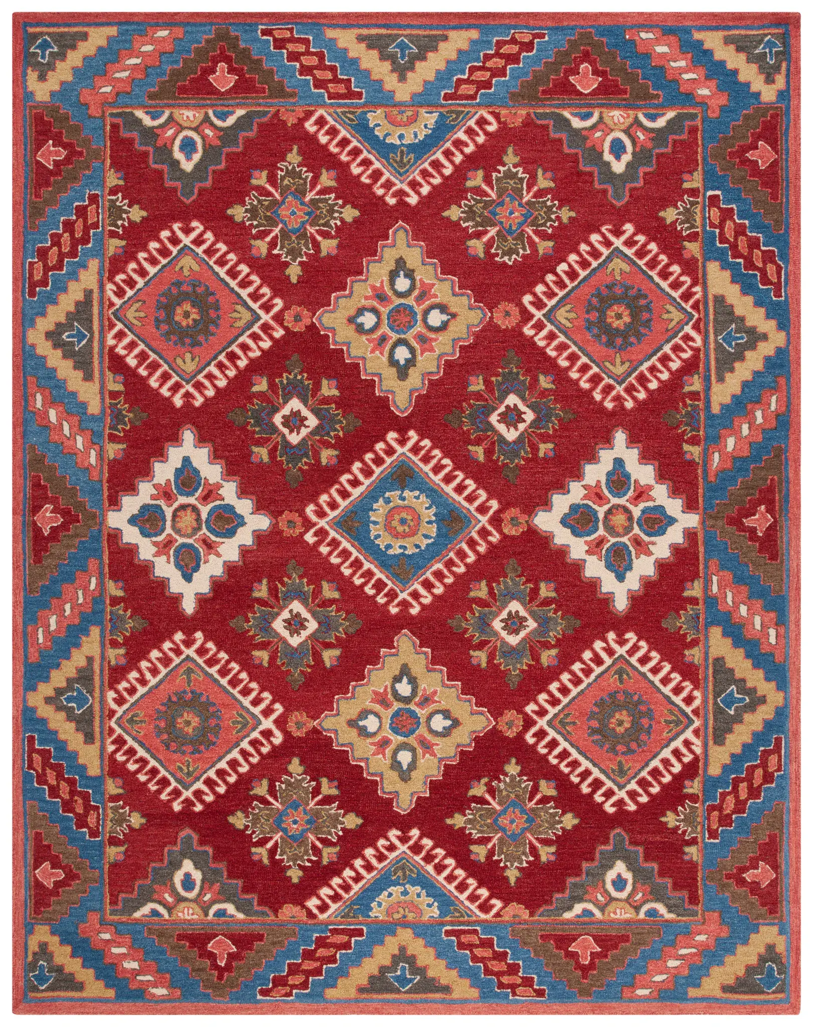Aspen Tribal Floating Diamond Hand-Tufted Wool Rug