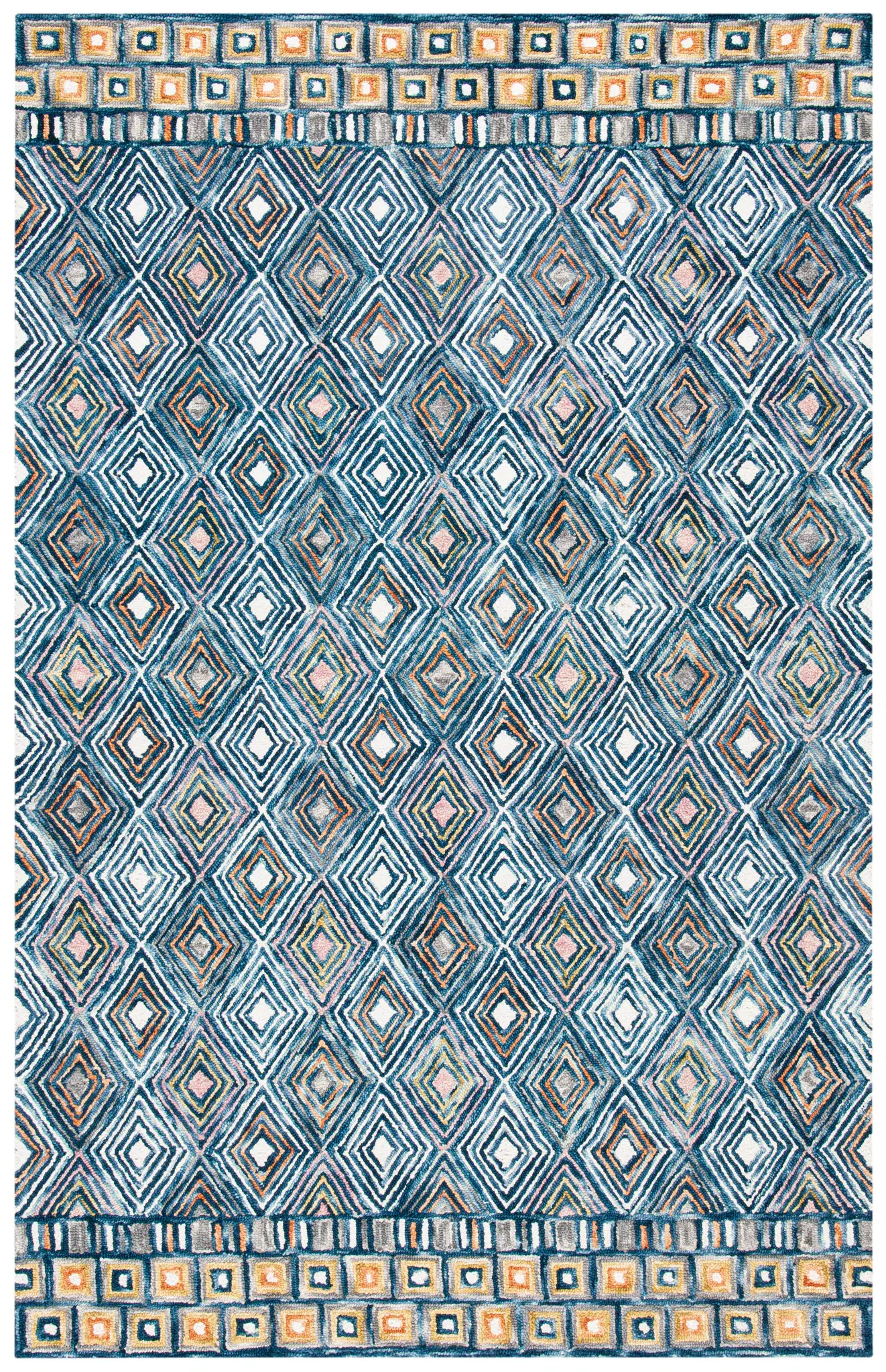 Aspen Elongated Nested Diamond Hand-Tufted Wool Rug