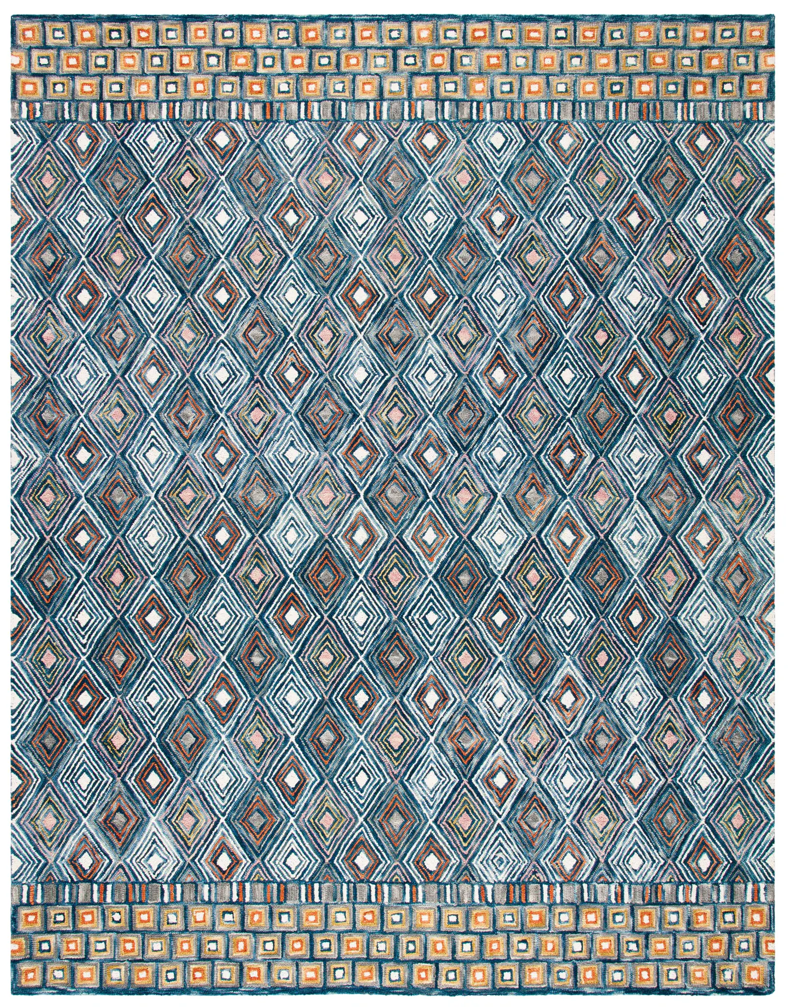 Aspen Elongated Nested Diamond Hand-Tufted Wool Rug