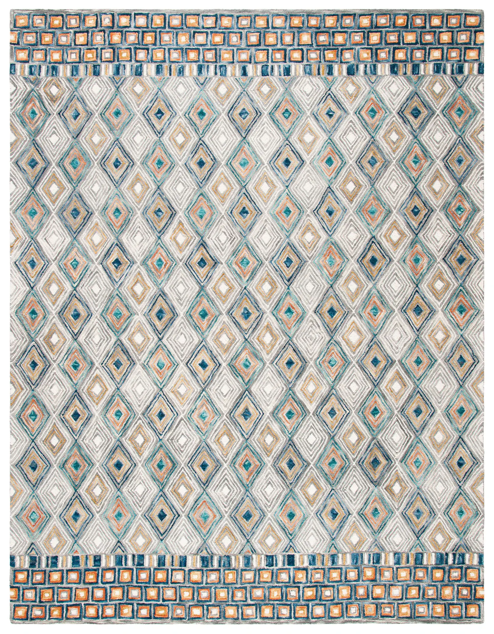 Aspen Elongated Nested Diamond Hand-Tufted Wool Rug
