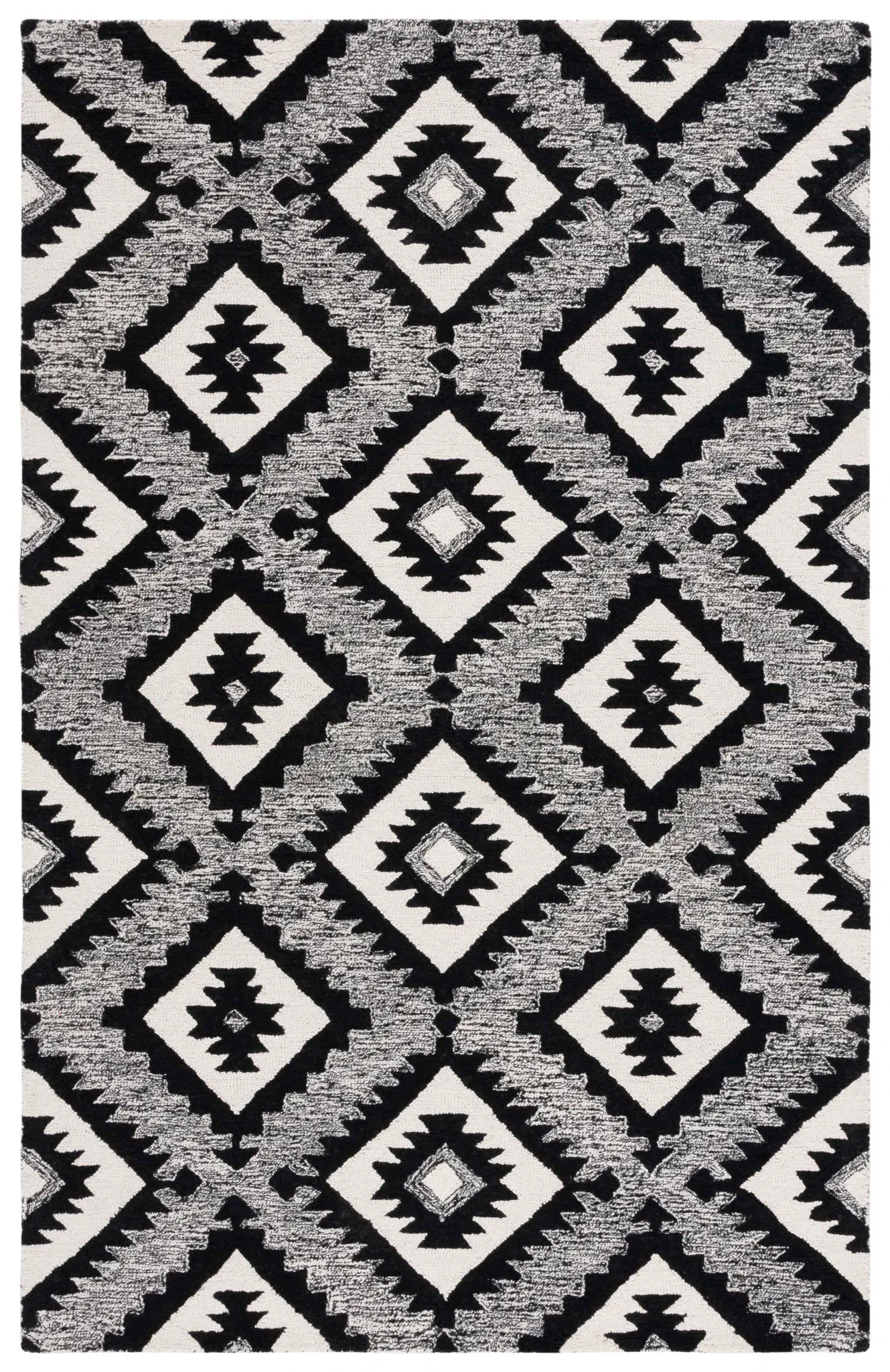 Aspen Allover Tribal Diamond Hand-Tufted Wool Rug