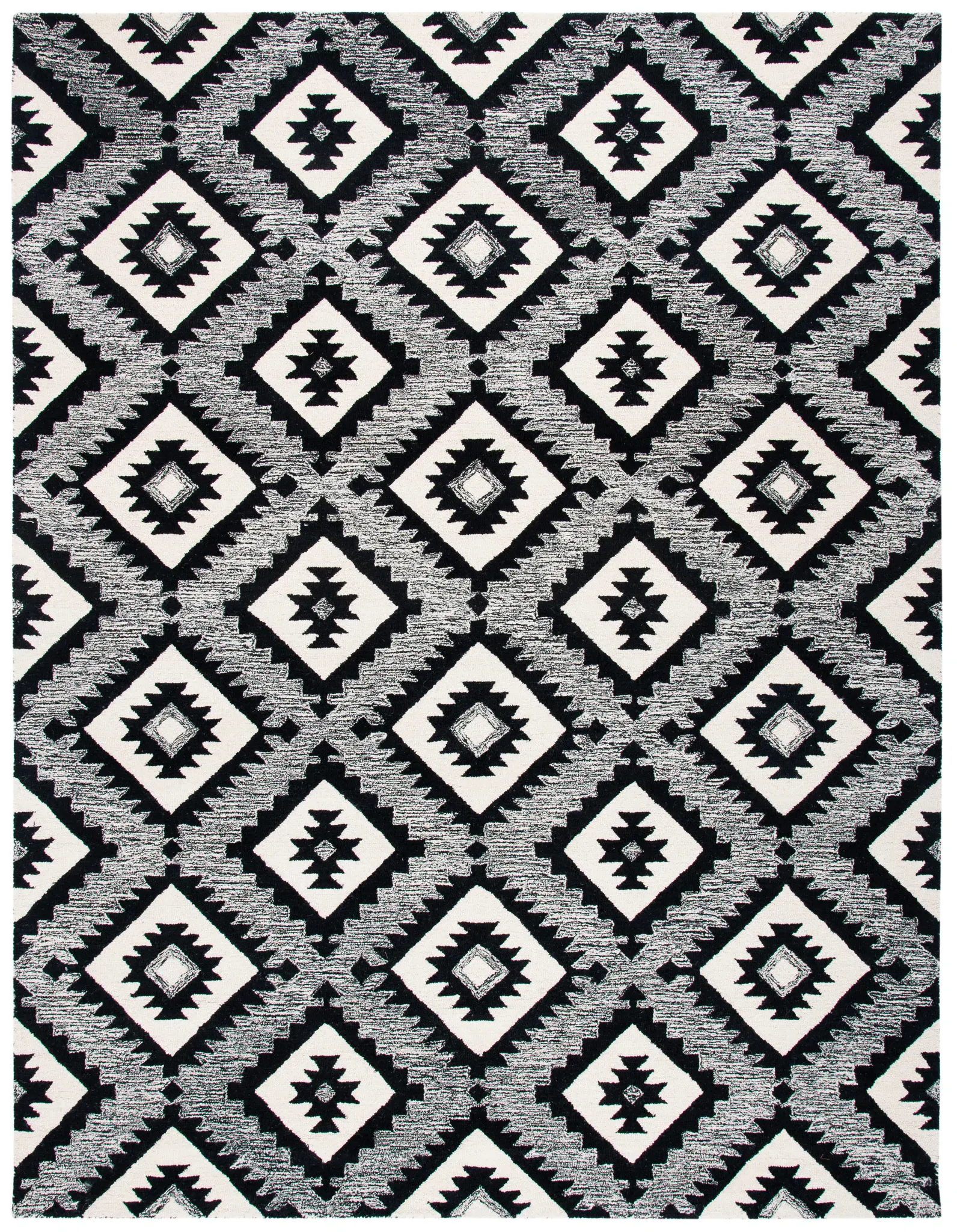 Aspen Allover Tribal Diamond Hand-Tufted Wool Rug