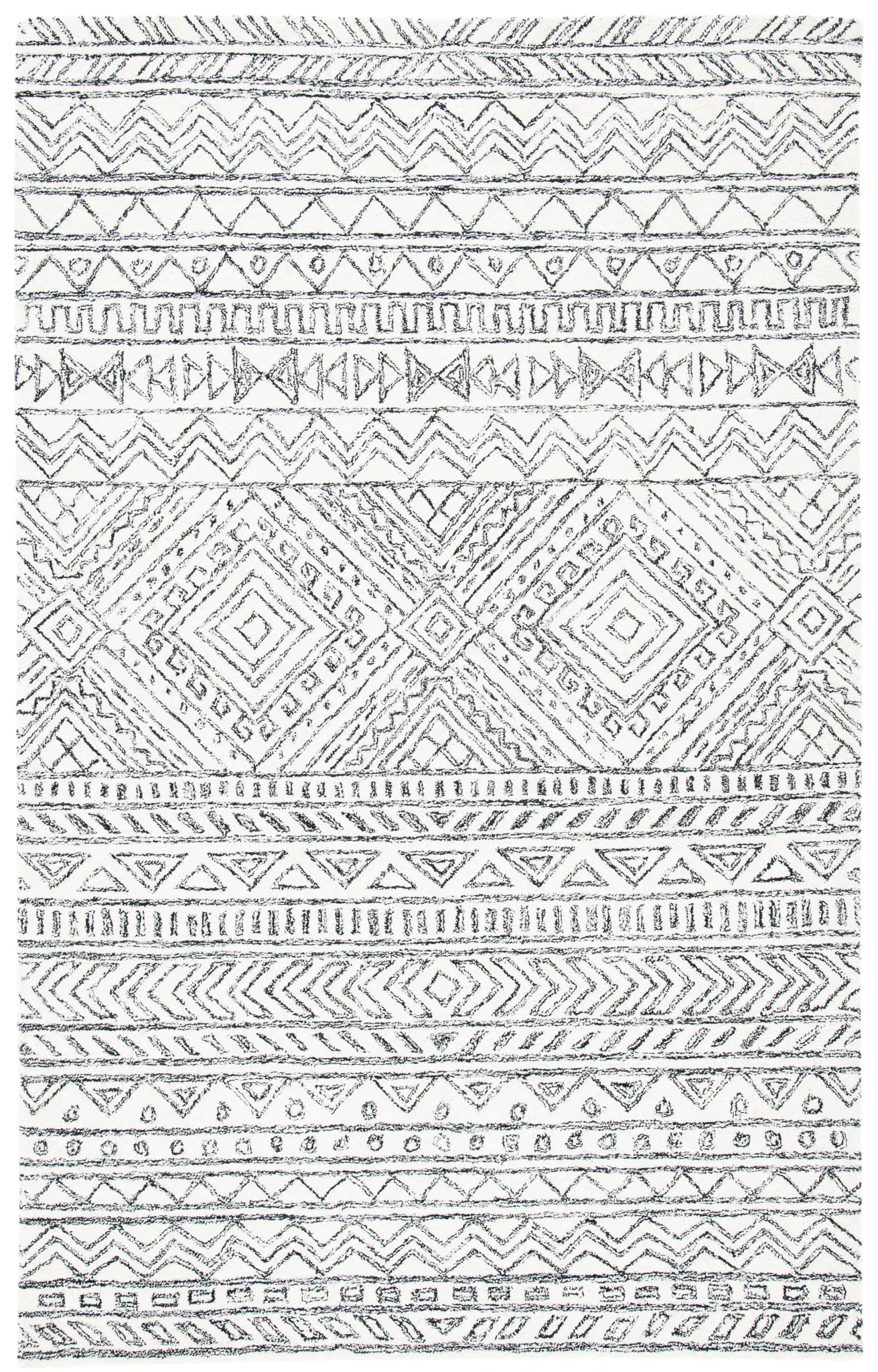 Aspen Tribal Banded Hand-Tufted Wool Rug