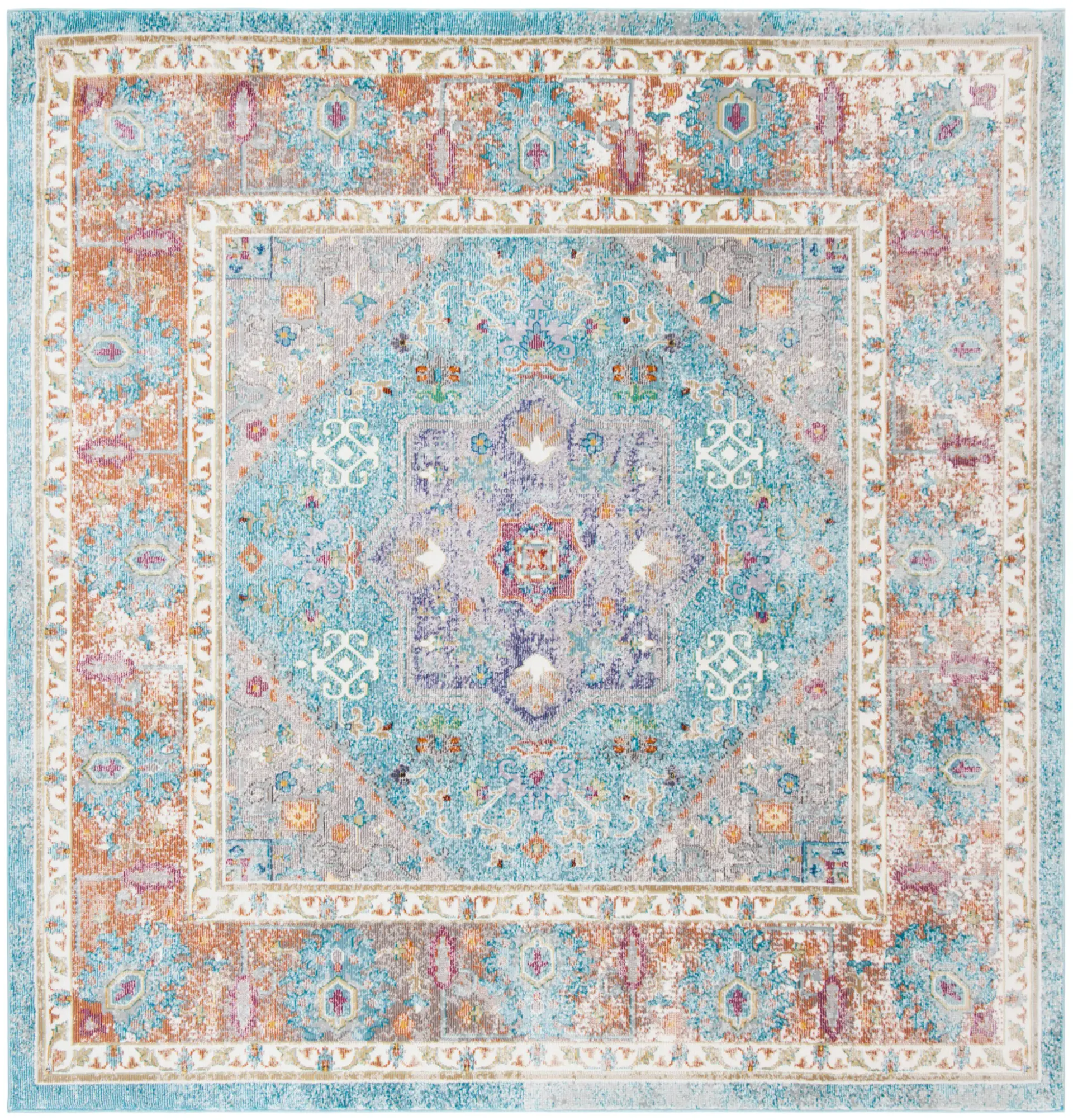 Aria Distressed Traditional Medallion Rug