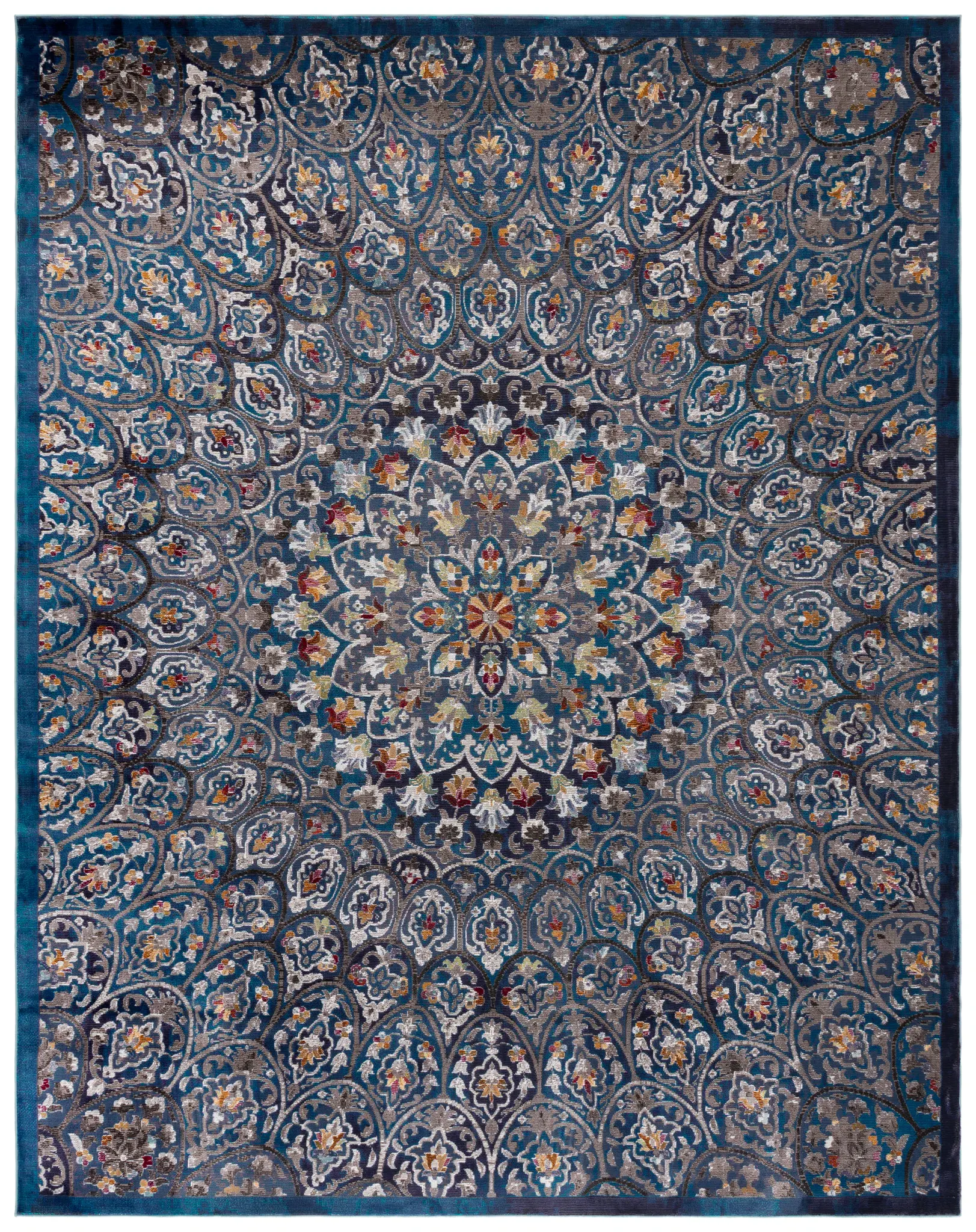 Aria Concentric Floral Medallion Rug