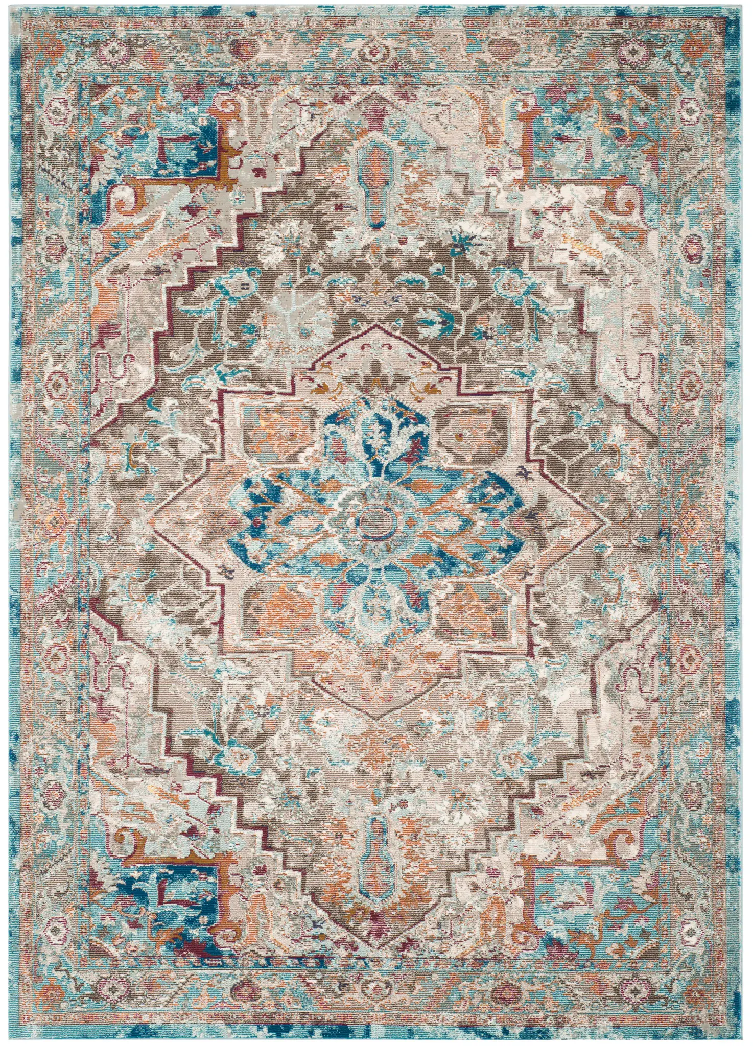 Aria Distressed Tribal Medallion Rug