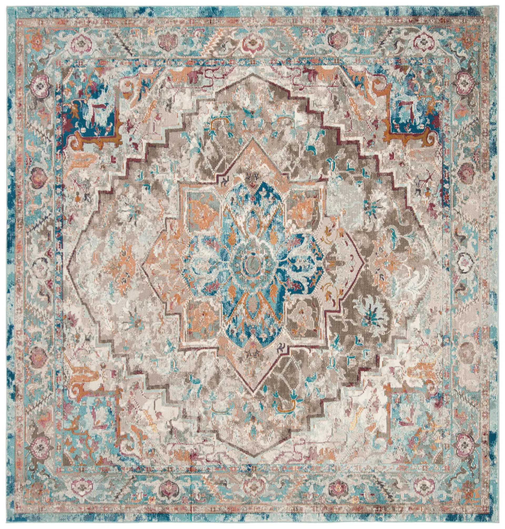 Aria Distressed Tribal Medallion Rug