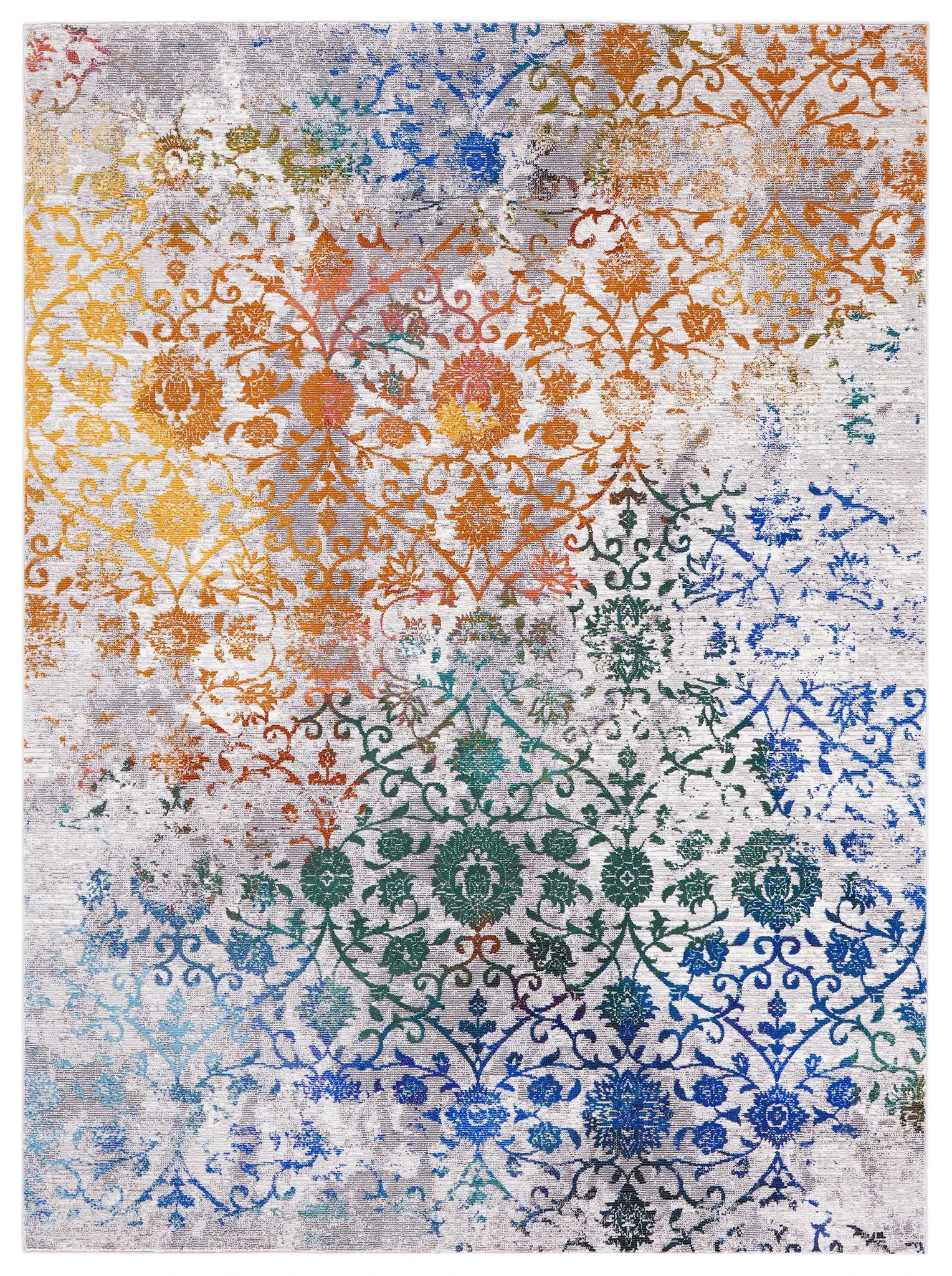Aria Distressed Floral Vine Rug