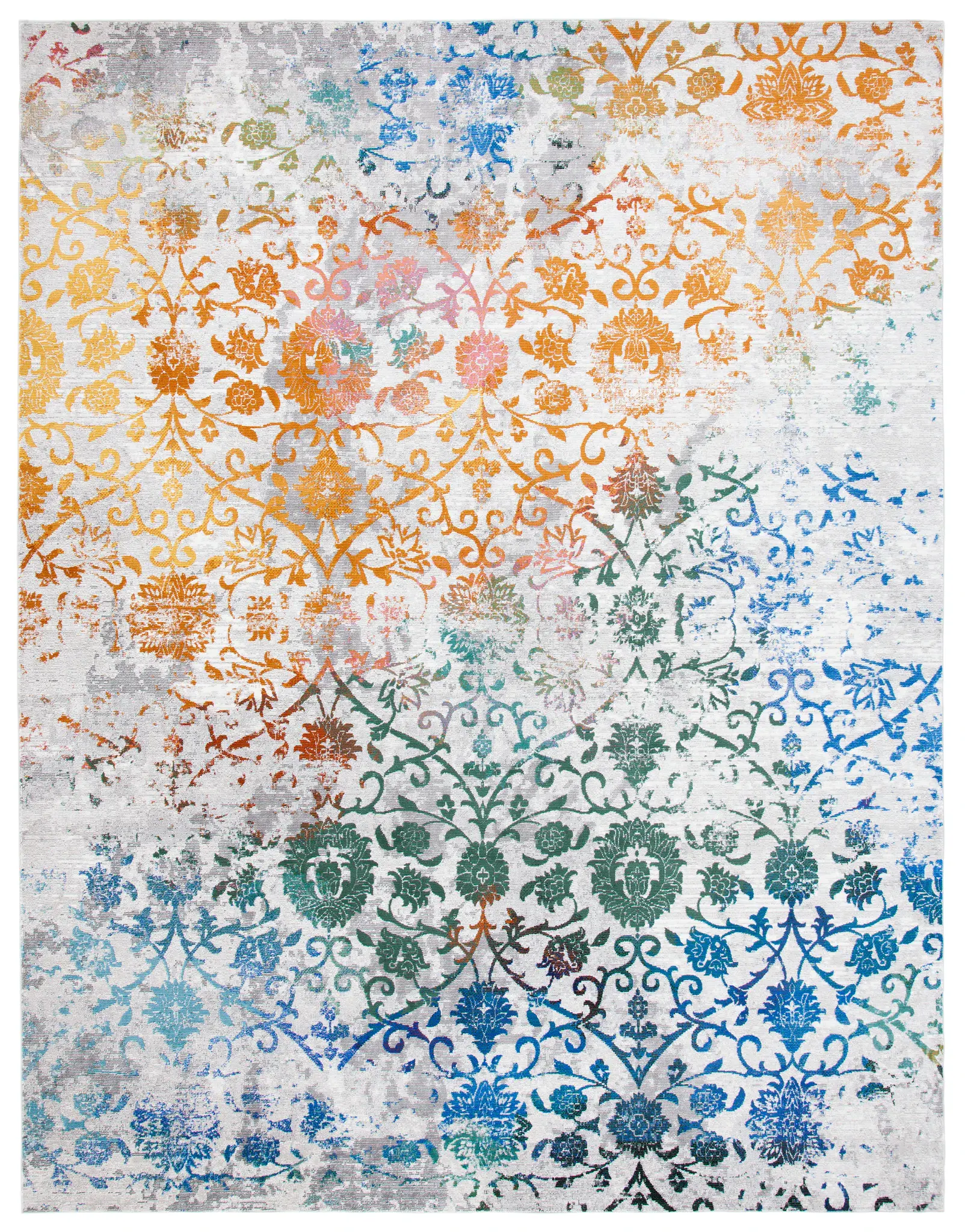 Aria Distressed Floral Vine Rug