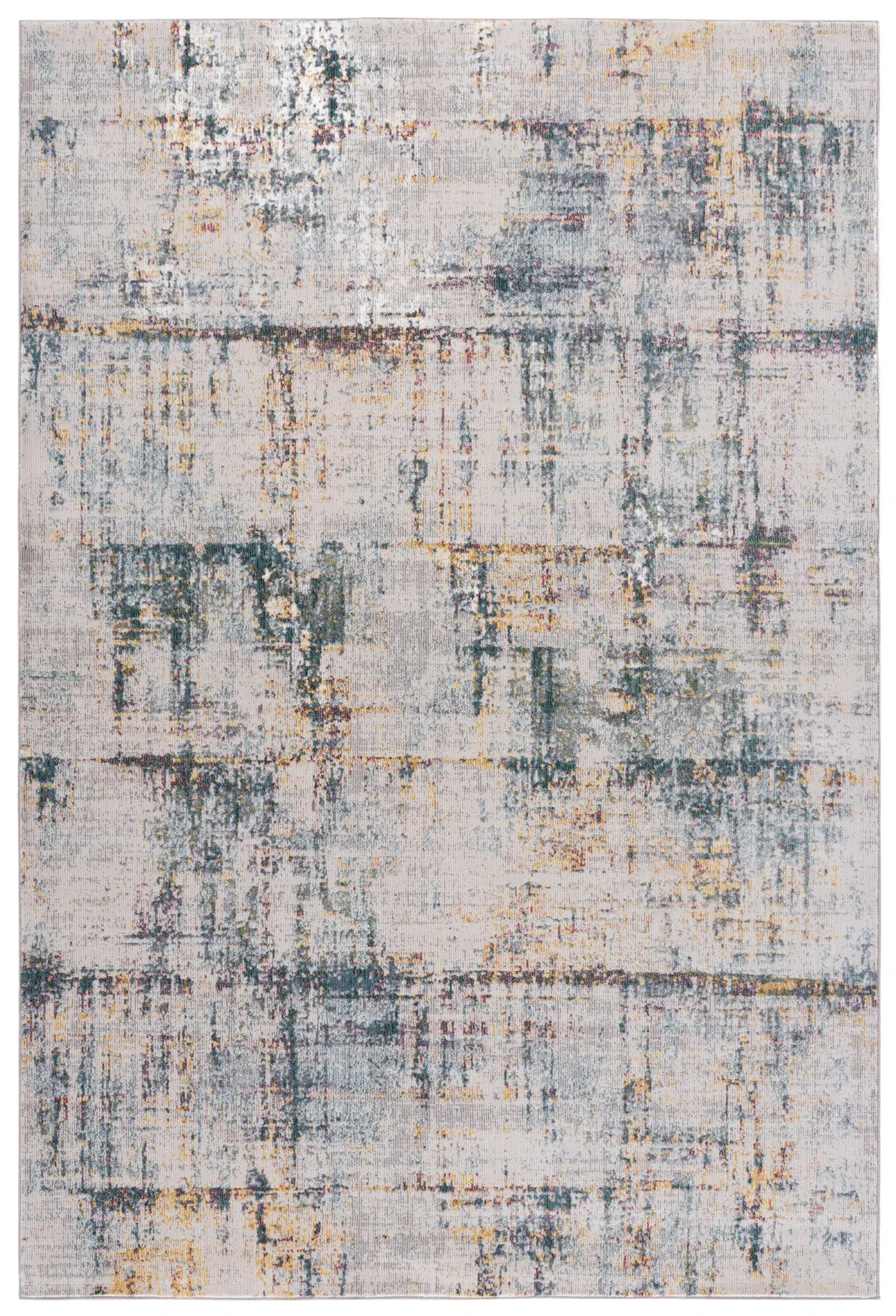 Aria Distressed Abstract Grid Rug