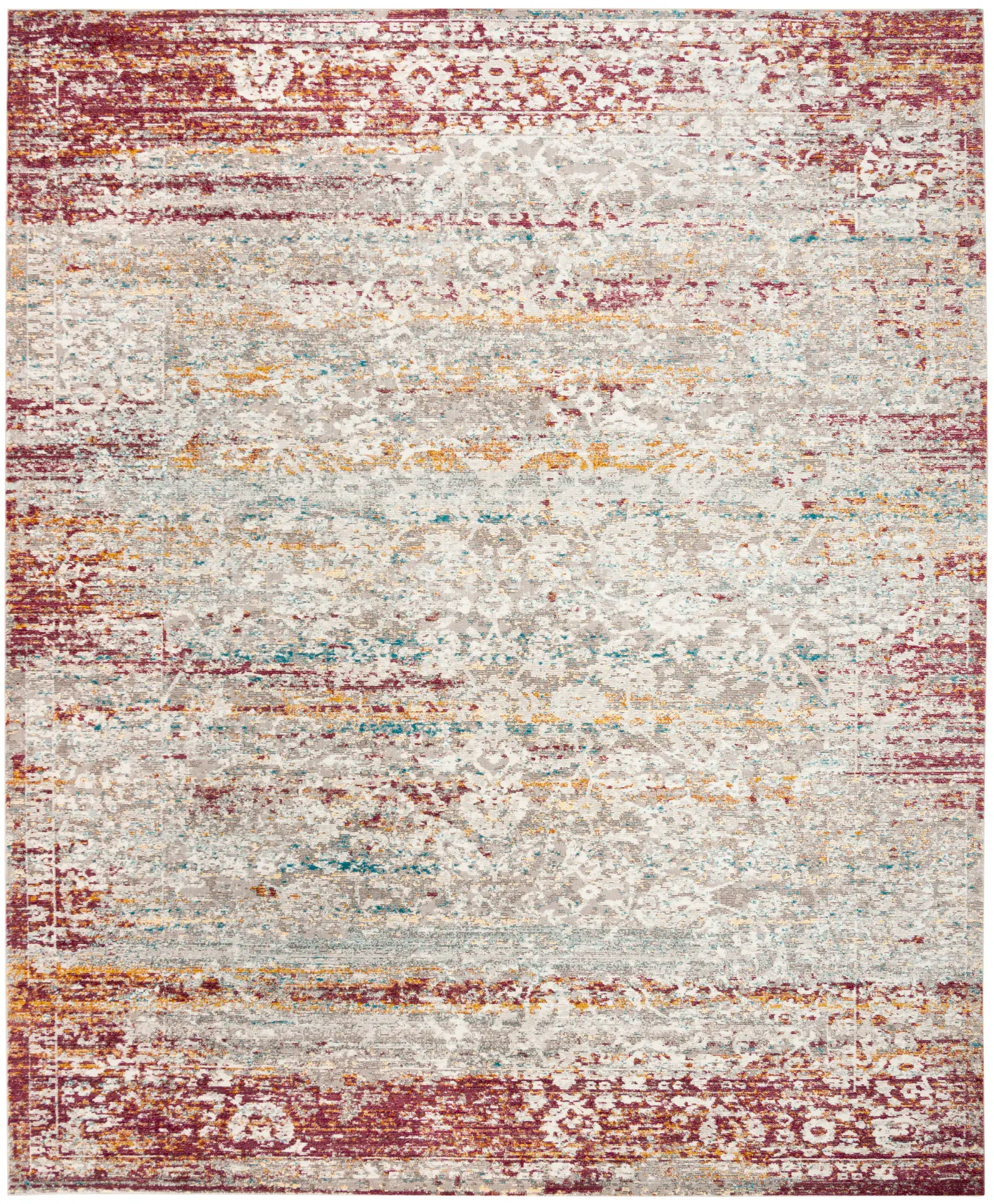 Aria Distressed Scroll Rug