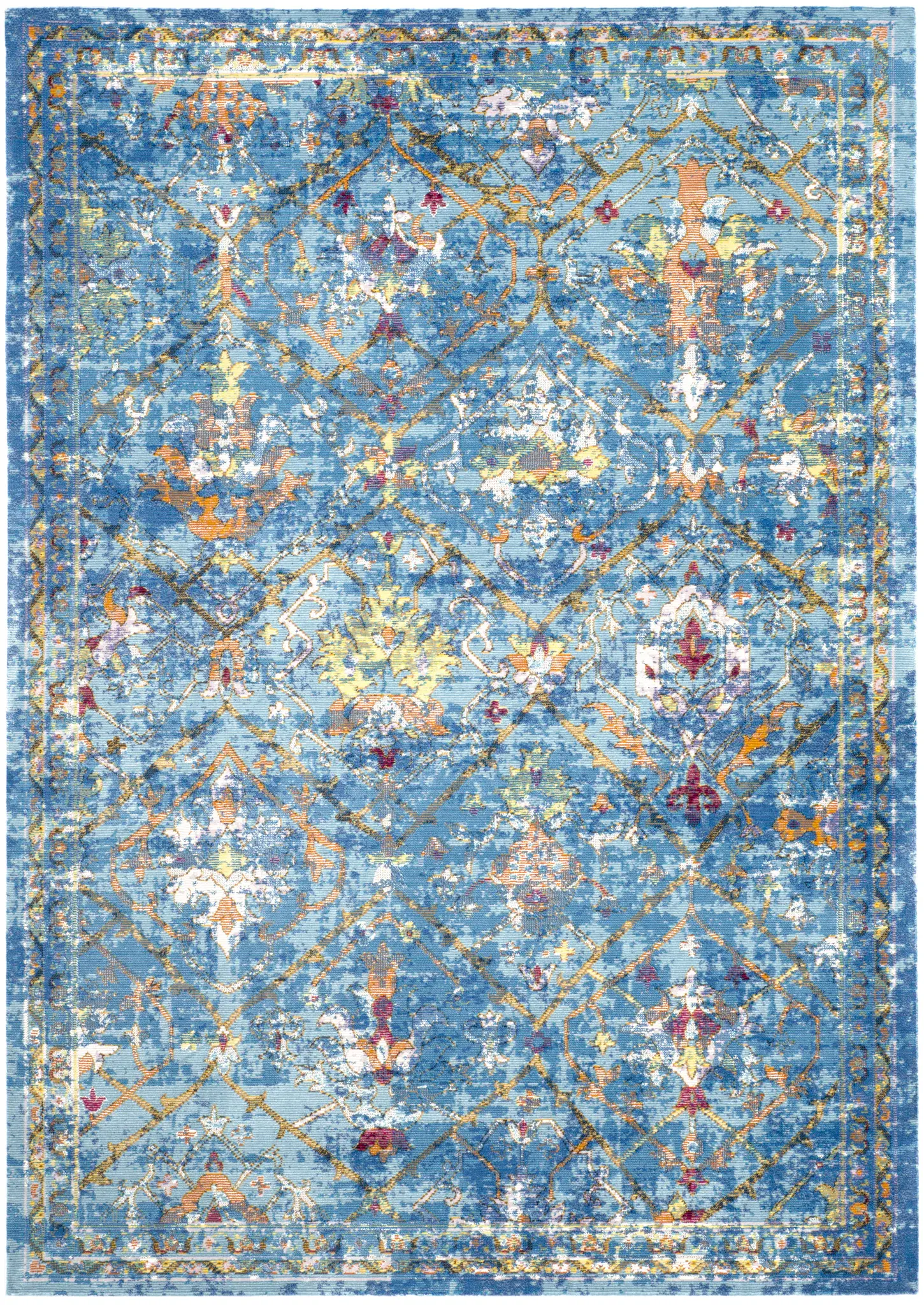 Aria Distressed Lattice Rug