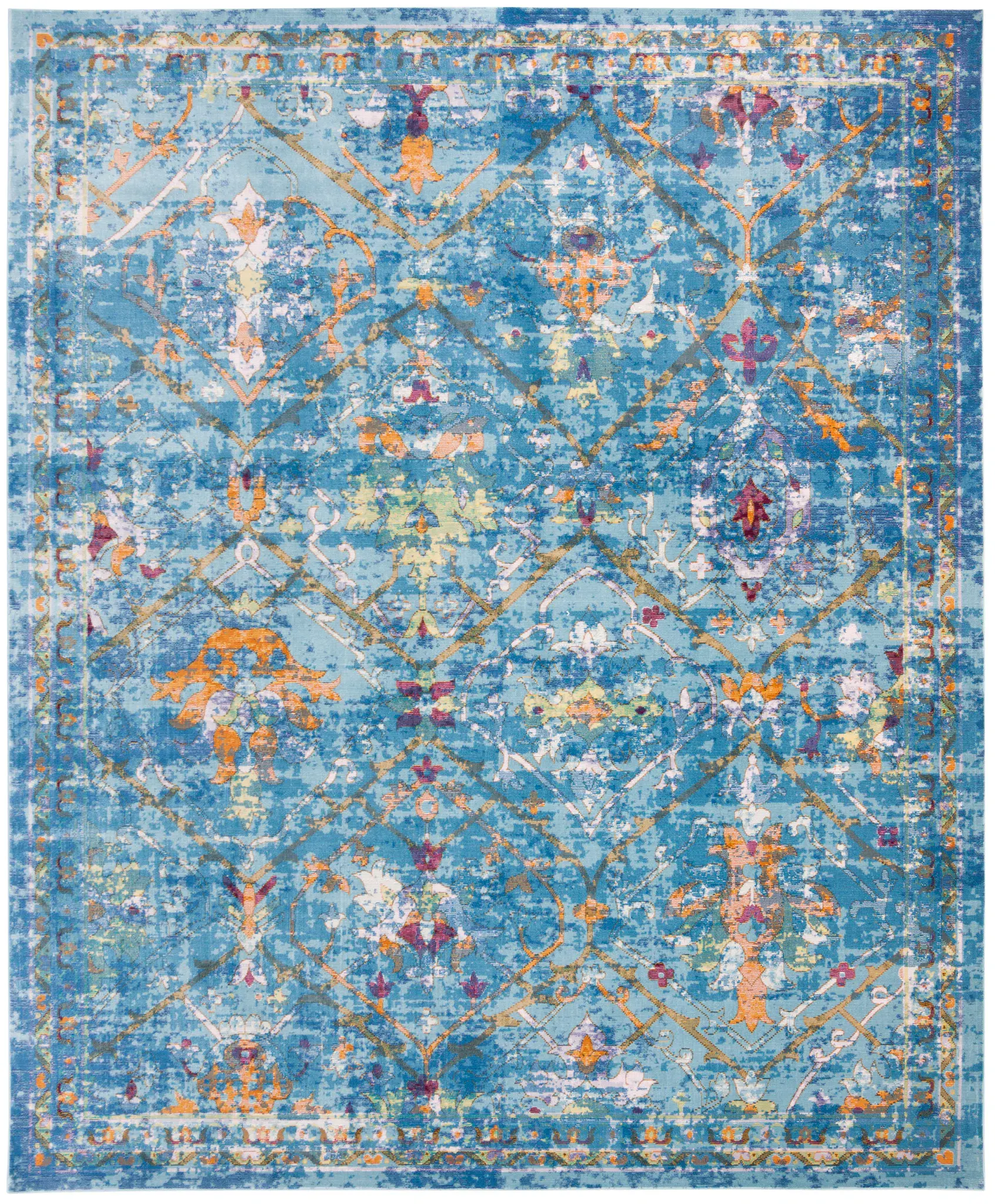 Aria Distressed Lattice Rug