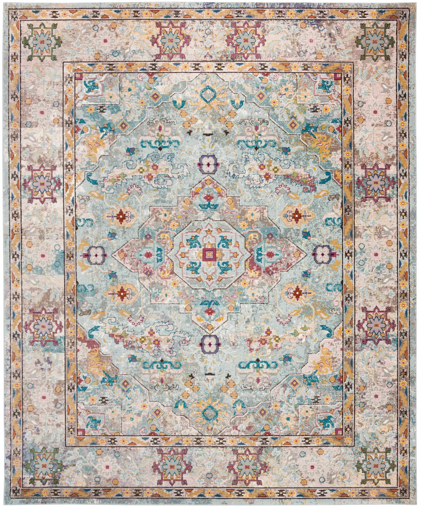 Aria Distressed Scroll Rug