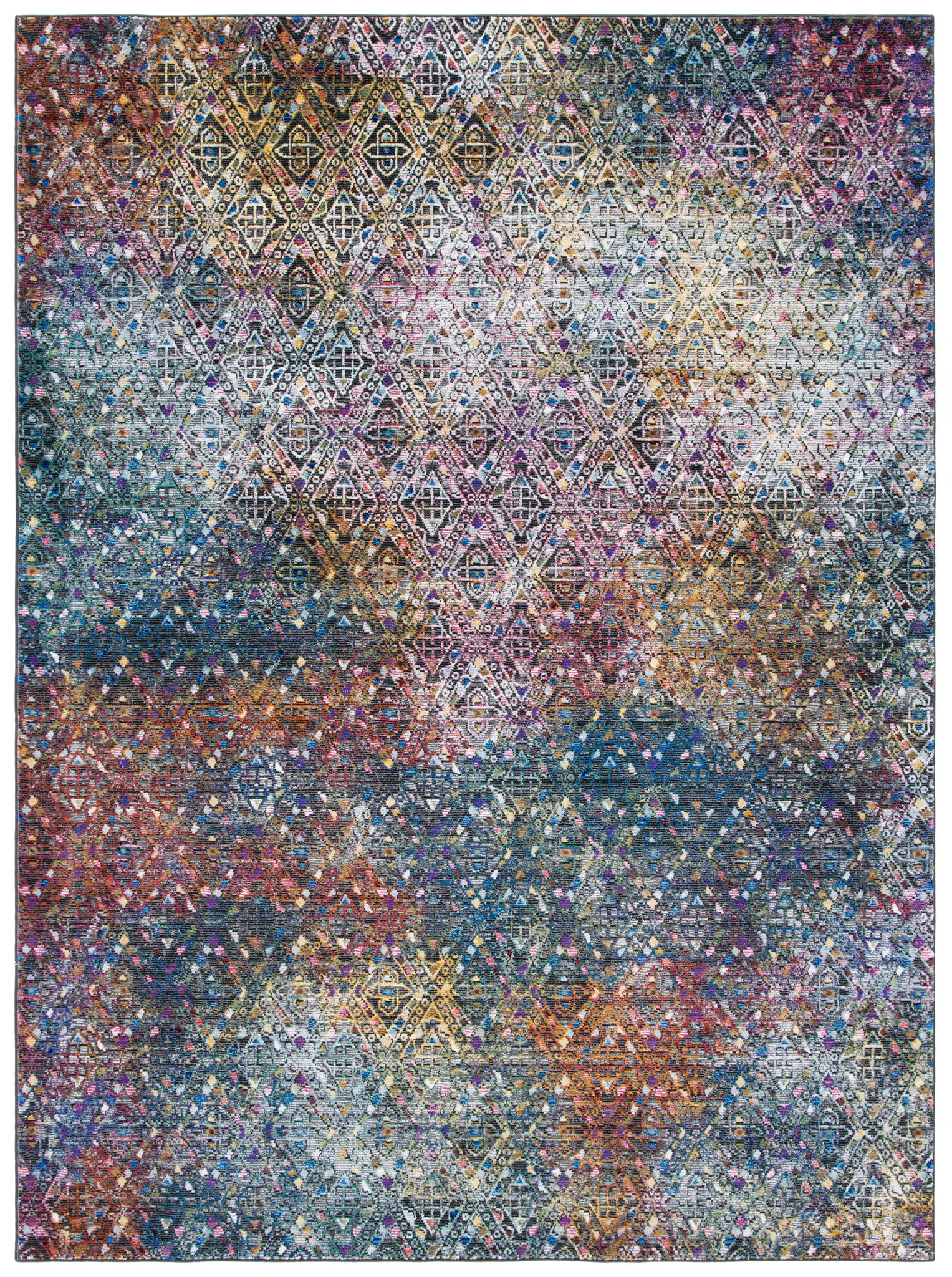 Aria Distressed Diamond Rug
