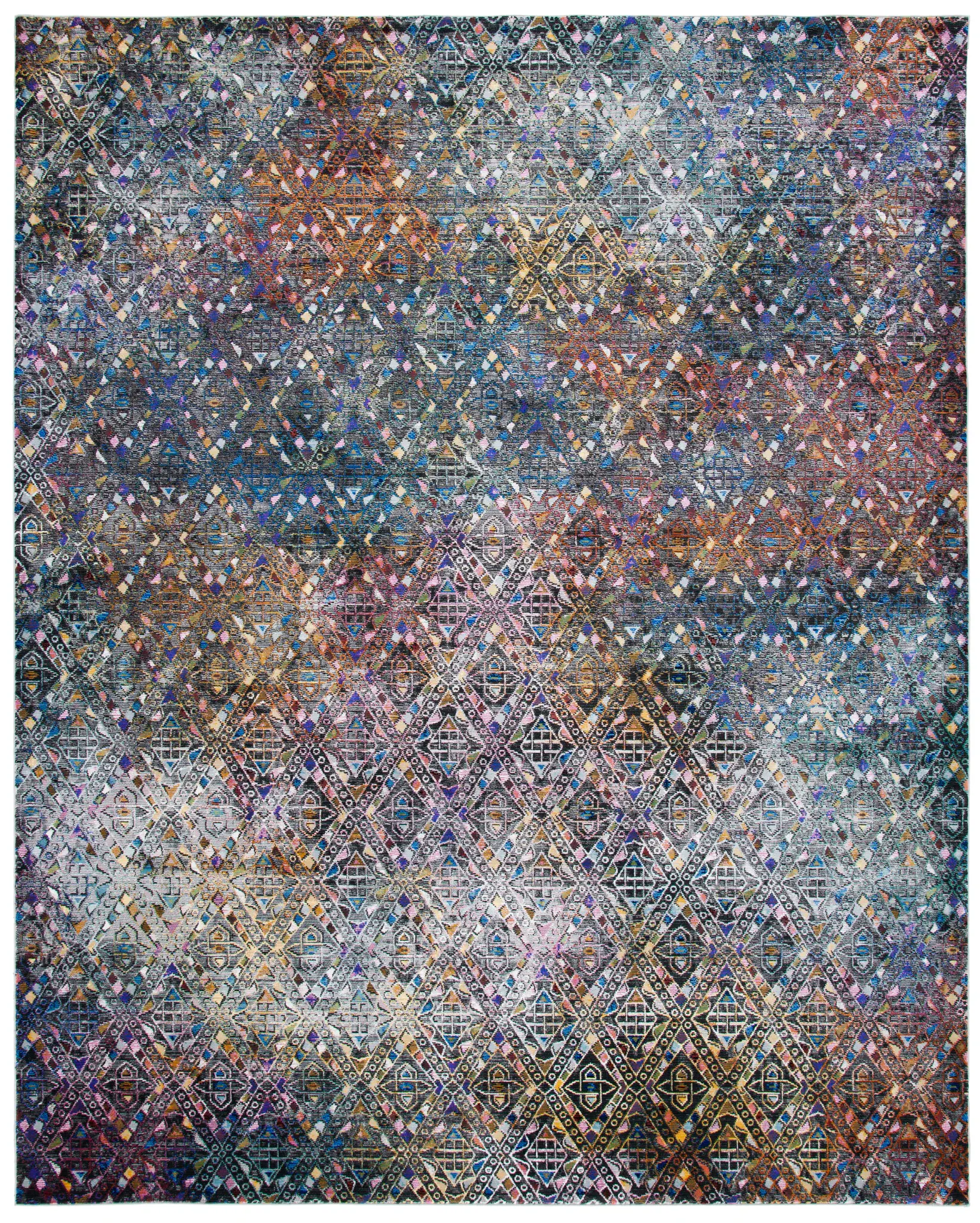 Aria Distressed Diamond Rug