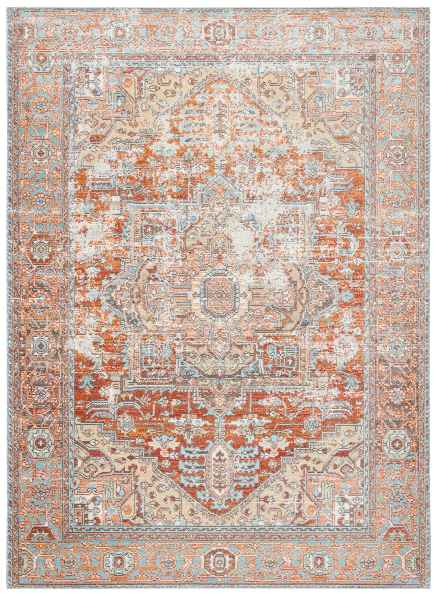 Aria Distressed Medallion Rug