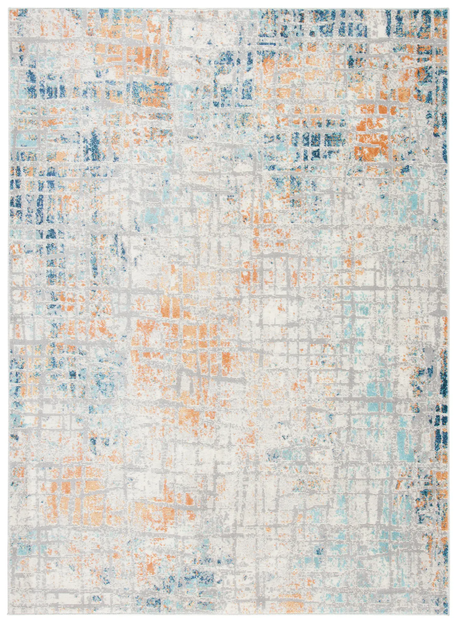Aria Distressed Grid Rug