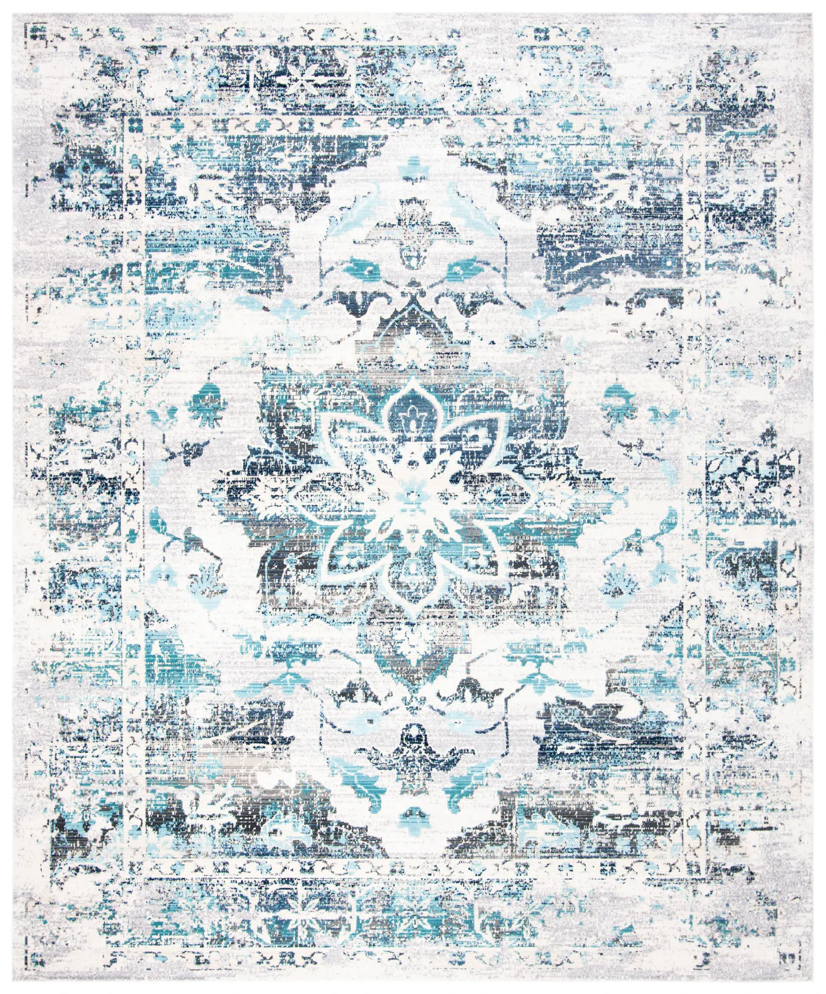 Aria Distressed Lotus Medallion Rug