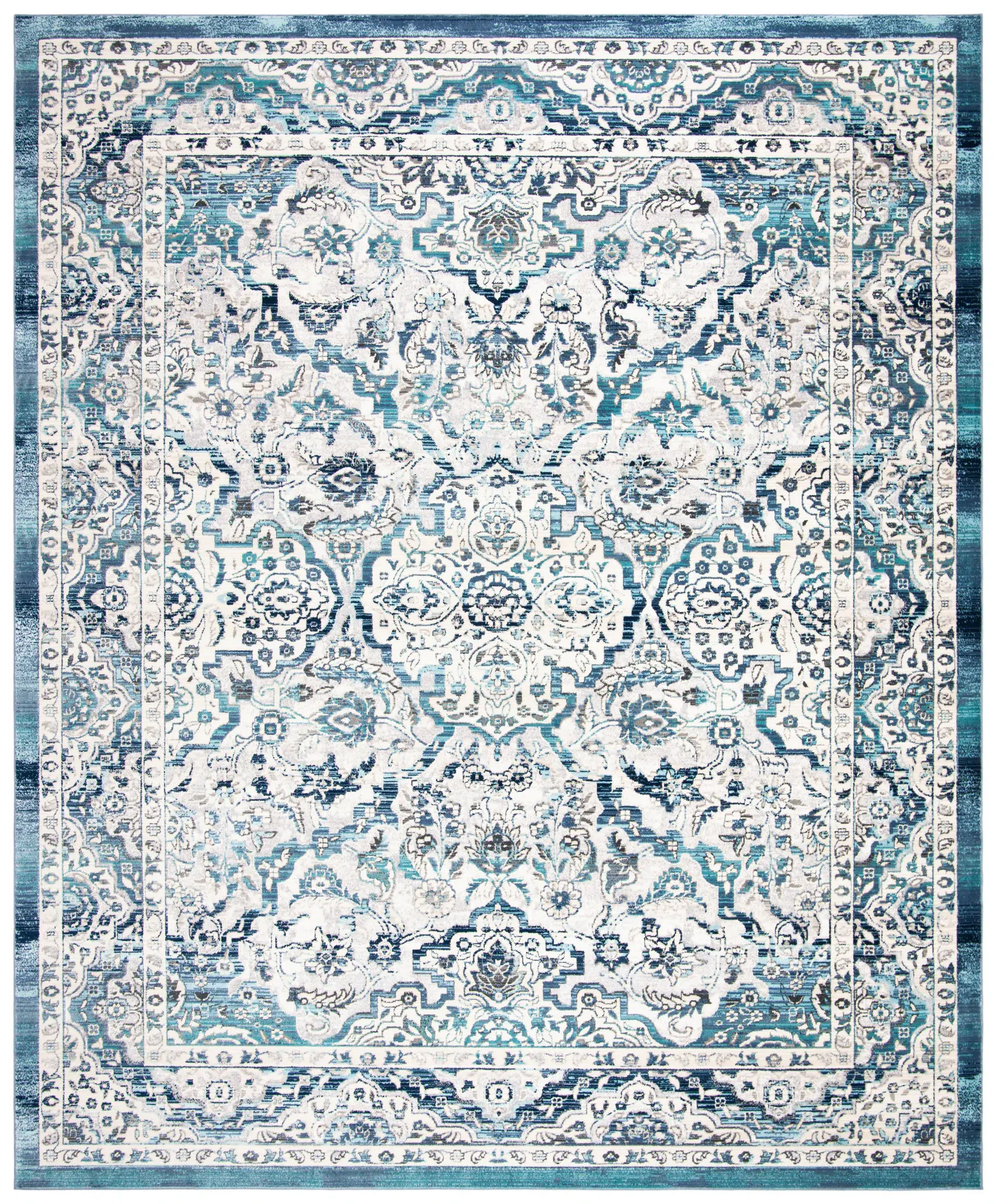 Aria Distressed Medallion Bordered Rug