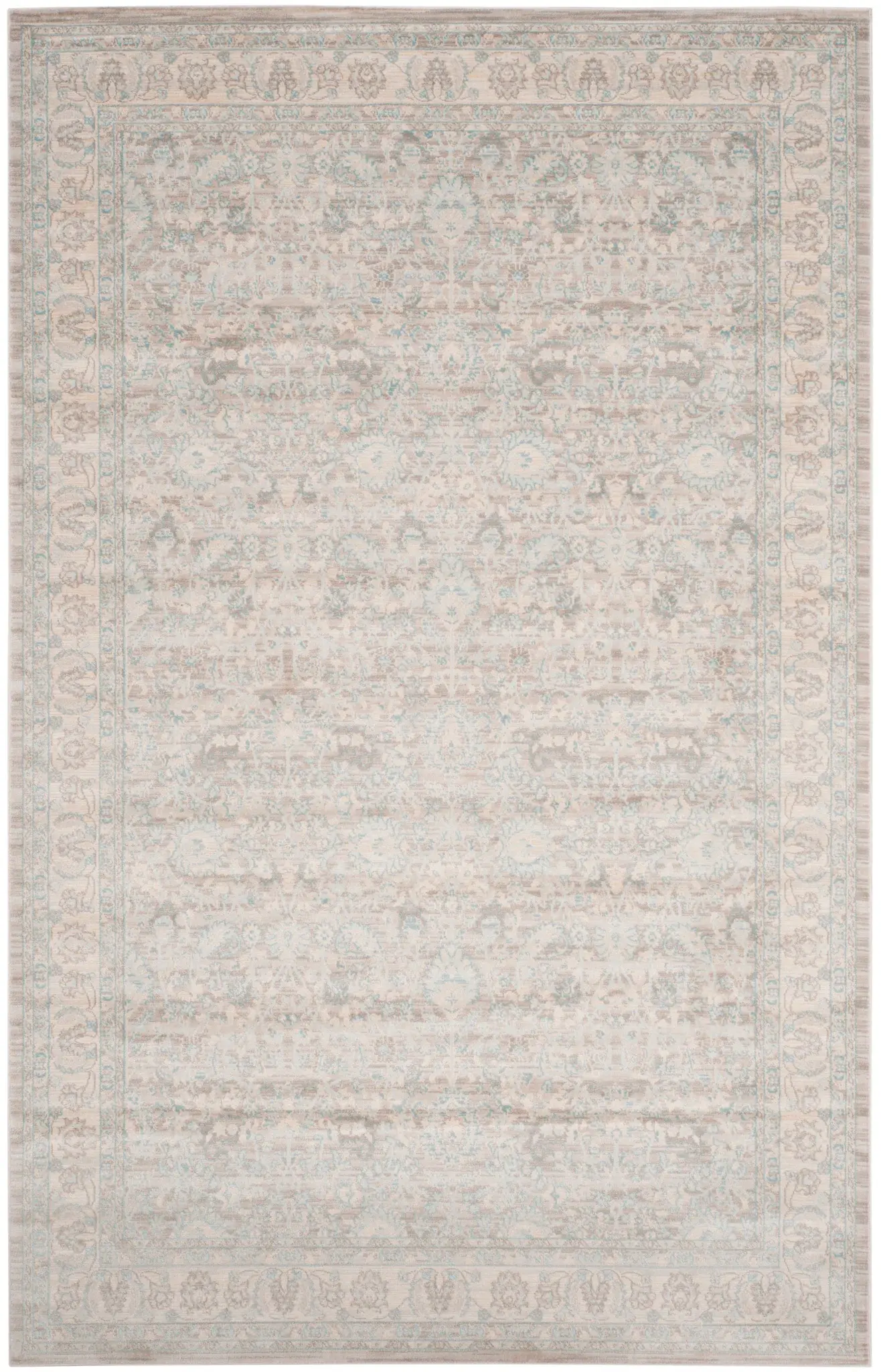 Archive Distressed Floral Border Rug