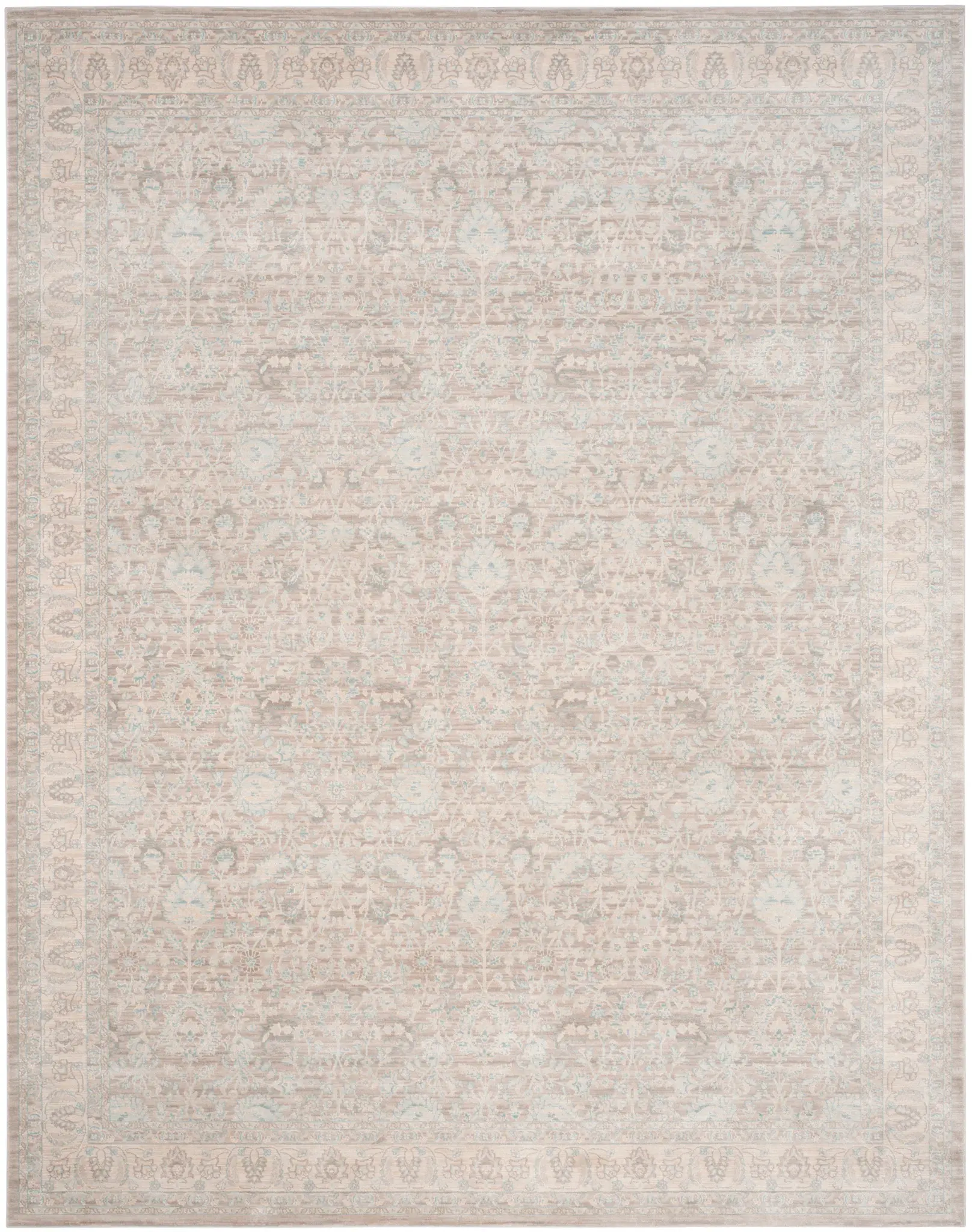 Archive Distressed Floral Border Rug