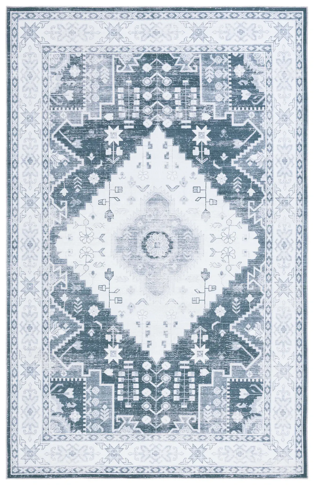 Arizona Diamond Medallion Washable Rug