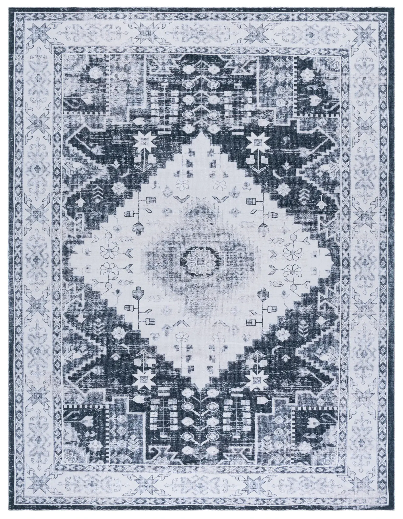 Arizona Diamond Medallion Washable Rug