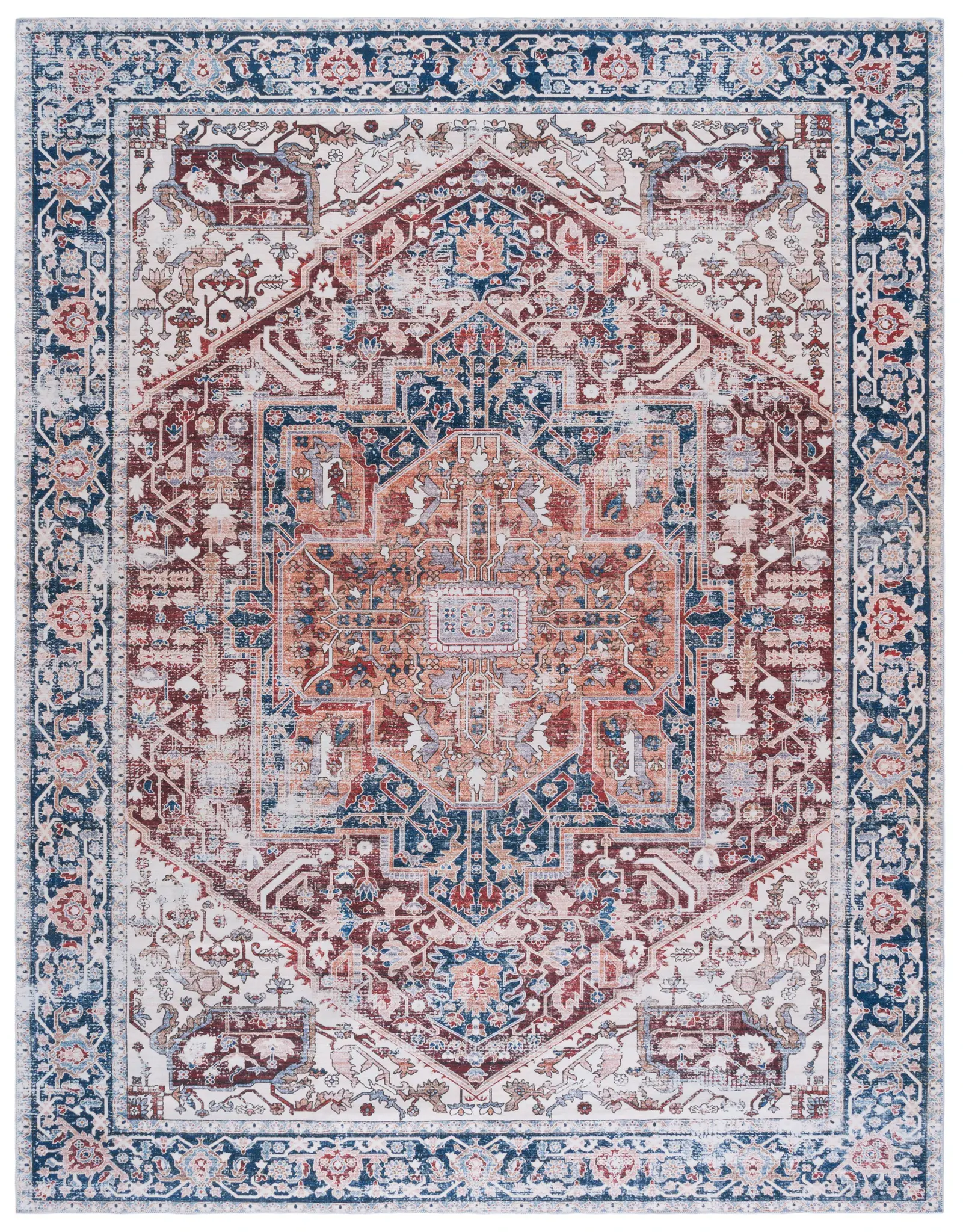 Arizona Traditional Medallion Washable Rug