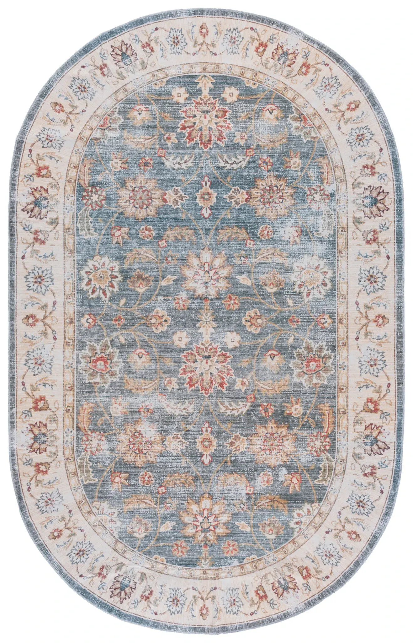 Arizona Floral Border Washable Rug