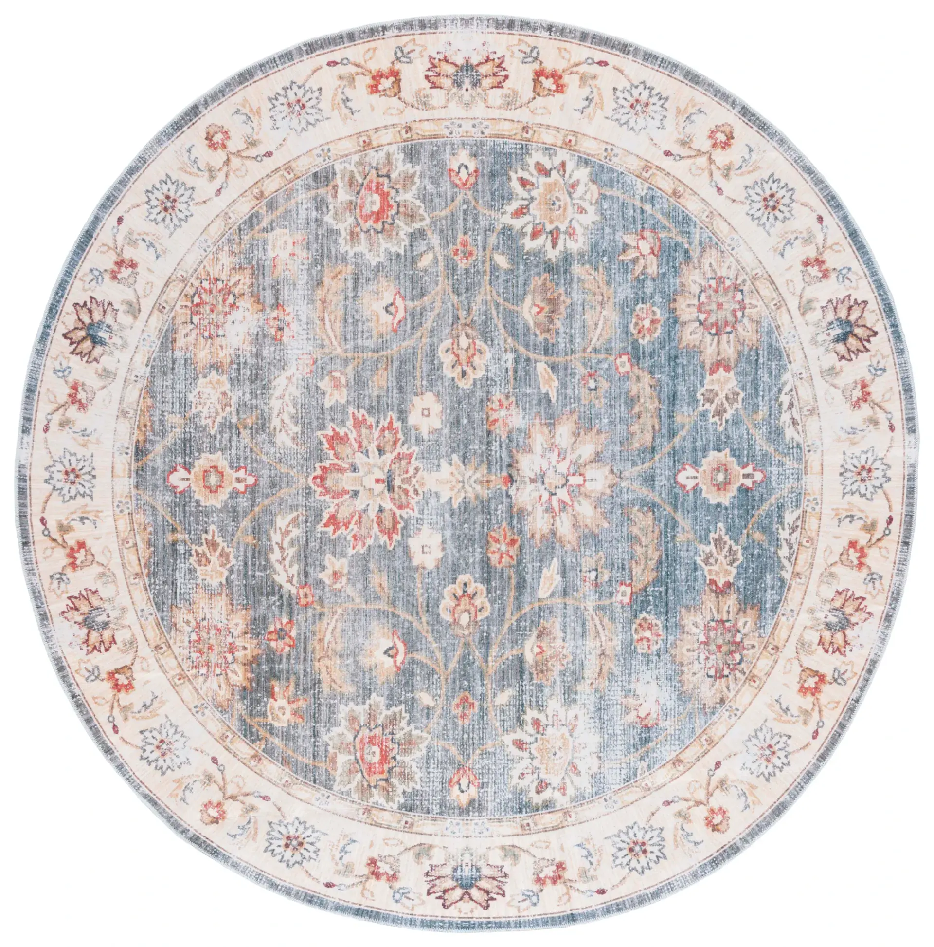 Arizona Floral Border Washable Rug