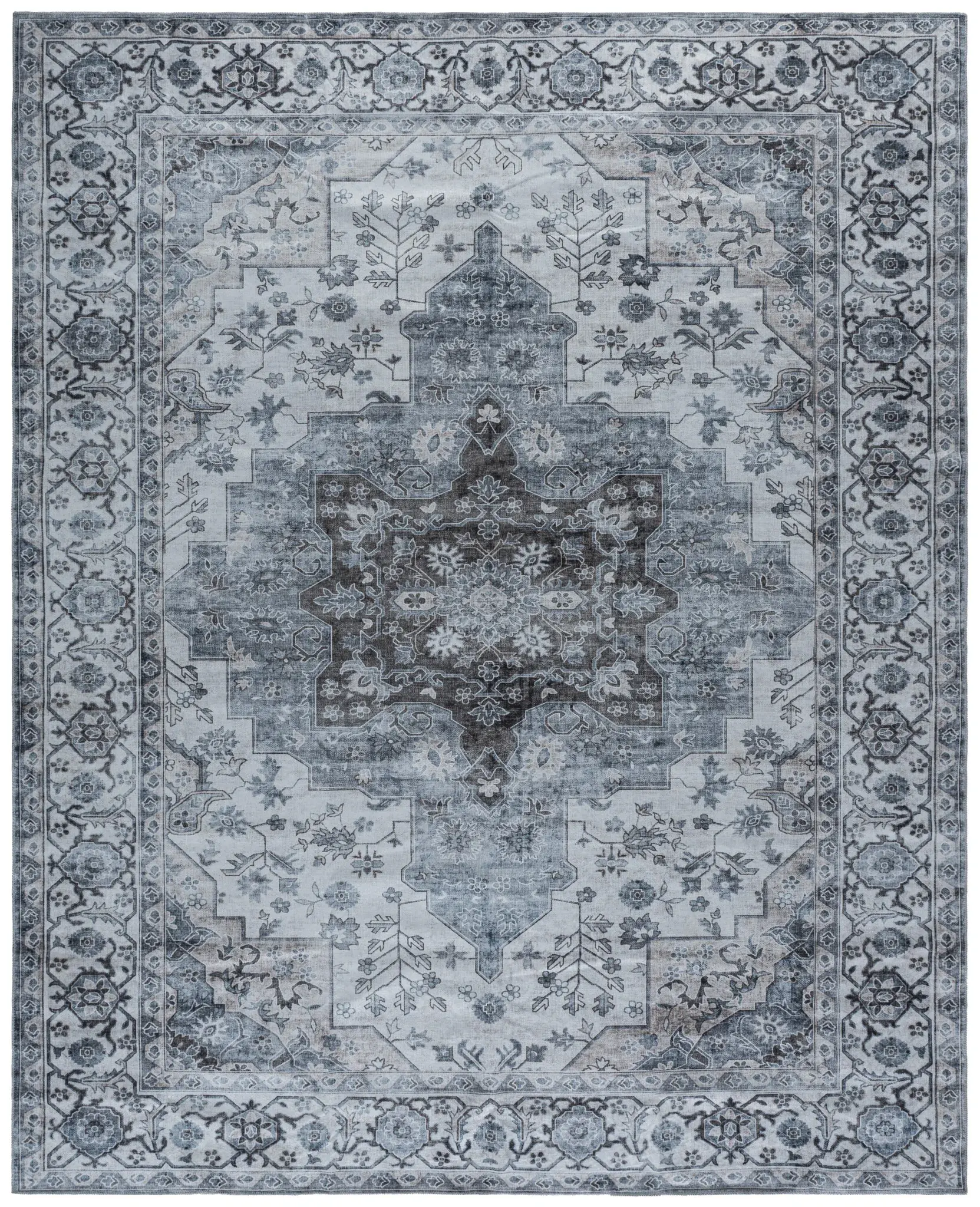 Arizona Medallion Border Washable Rug