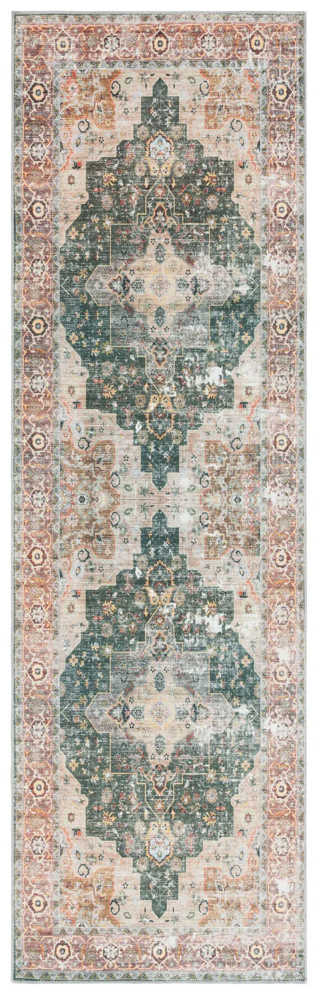 Arizona Distressed Medallion Washable Rug