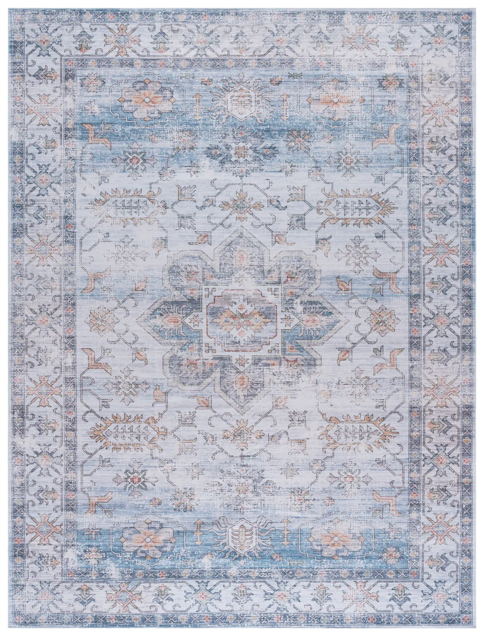 Arizona Rosette Medallion Washable Rug
